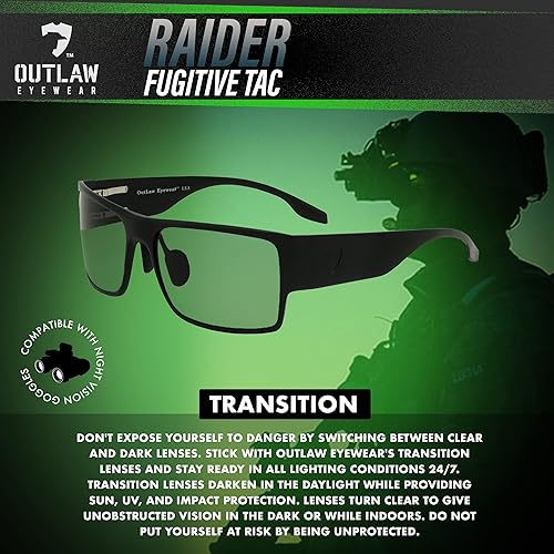 Miniatura 5 de OutLaw Eyewear Raider TAC - Gafas de sol tácticas para hombres y mujeres