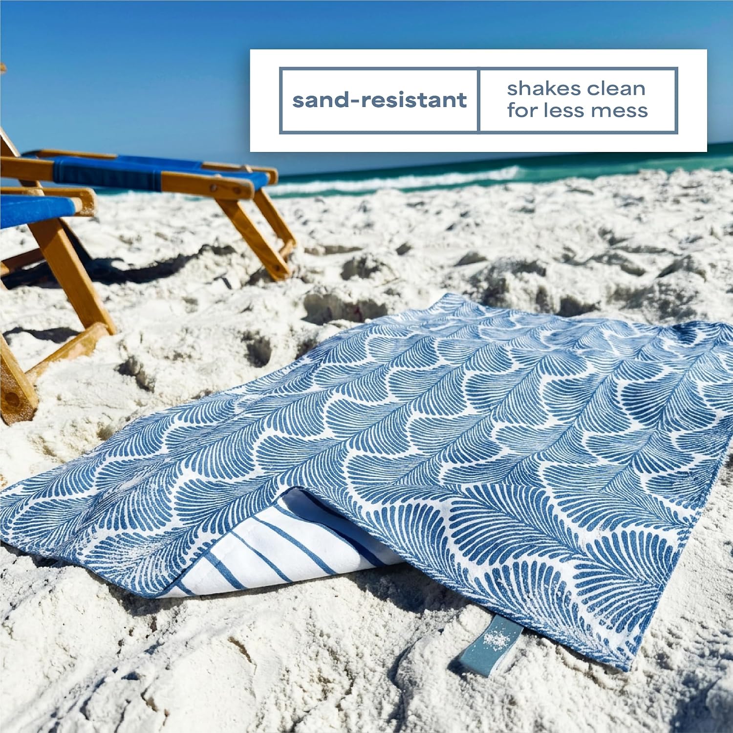 S&T INC. Aura Beach Towel 2 Pack, Quick-Dry Pool Towels with Elastic Band for Travel, Gym, and Yoga, Sand Resistant, 35 inches x 70 inches, Leaves