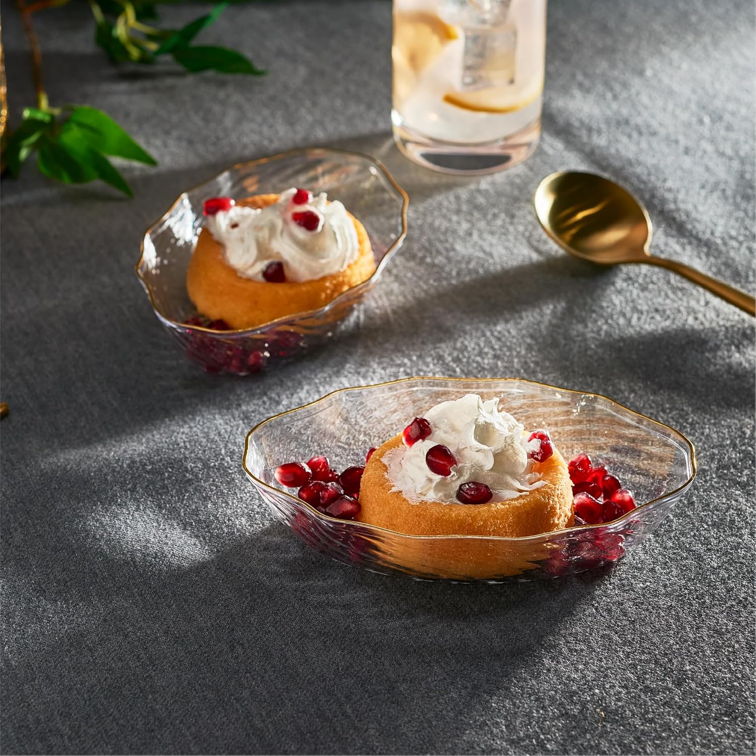 PLASTICPRO 30 Pack Elegant Plastic Plates 7 oz bowls Clear with Gold Rim Spiral Design Disposable Plastic Dinner Bowls - Image 5