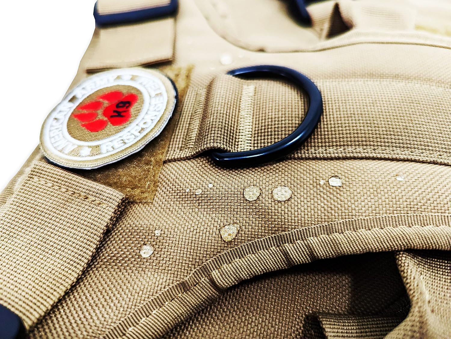 Tactical Dog Harness with Leash; Military Dog Vest + Bungee Leash; No-Pull Vest and Leash Beige (Brown) XL