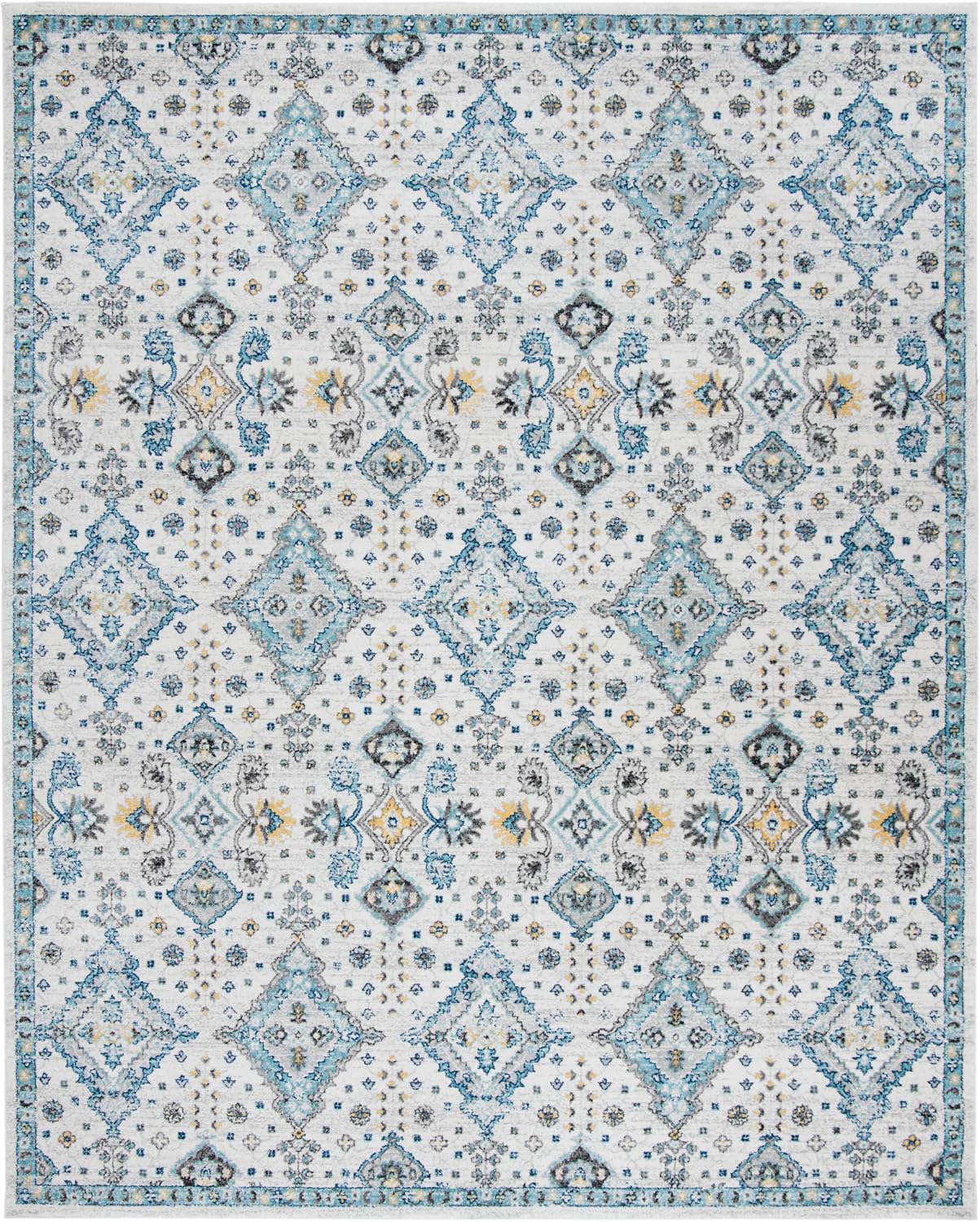 SAFAVIEH Evoke Collection 10' x 14' Ivory / Light Blue EVK224C Boho Oriental Non-Shedding Living Room Bedroom Dining Home Office Area Rug