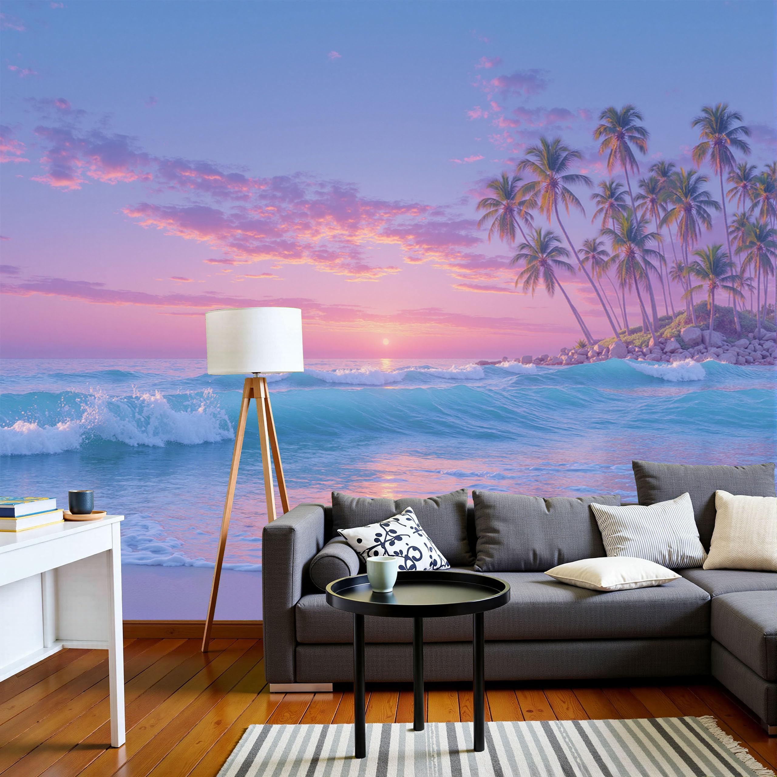 Papier Peint Premium en Soie 3D Rose | Décoration Murale Haut de Gamme 200x140cm