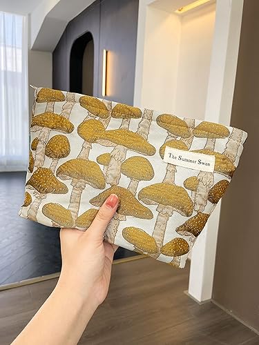 Miniatura 8 de The Summer Swan Bolsa de maquillaje estética grande  Bolsa de maquillaje floral  Embrague de medio día  Bolsa de kit de período  Bolsa de higiene