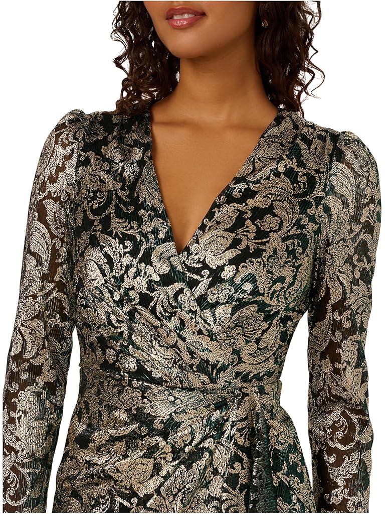 Green Adrianna Papell Short Wrap Dress