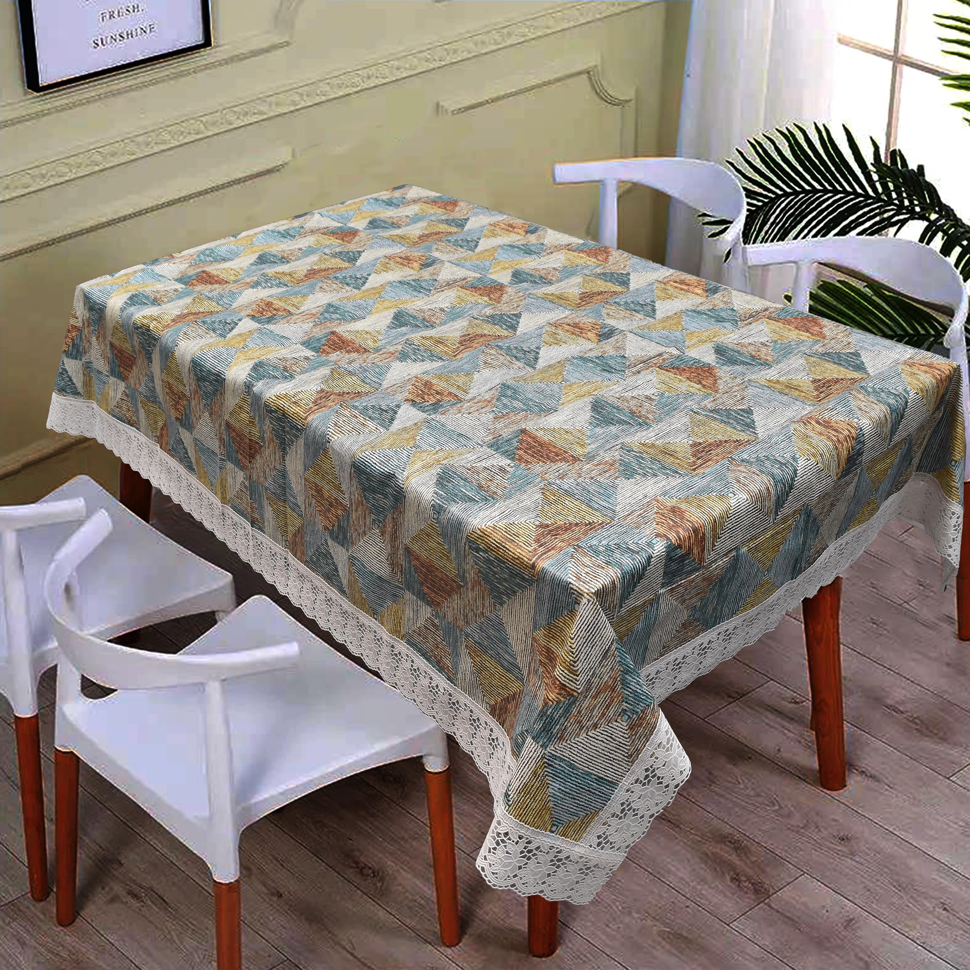 OrientalWeavers PVC 8 Seater Rectangle Shape Dining Table Cover with Border Lace, Anti Slip Plastic Table Cloth, Size - 60x108 Inches, MEL-89 (B08C39FN15) Amazon Price History, Amazon Price Tracker