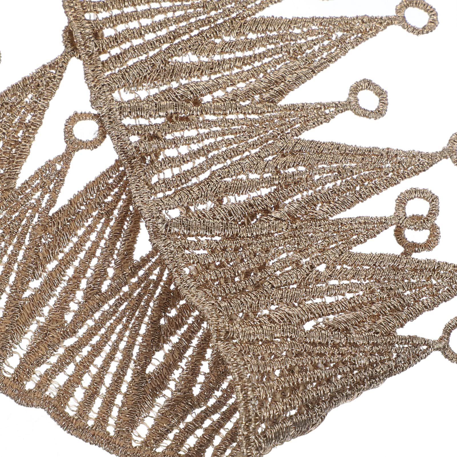 Dentelle Dorée Tissu Dentelle pour Maison Franges de Rideau pour Confection Accessoire de Décoration Intérieure