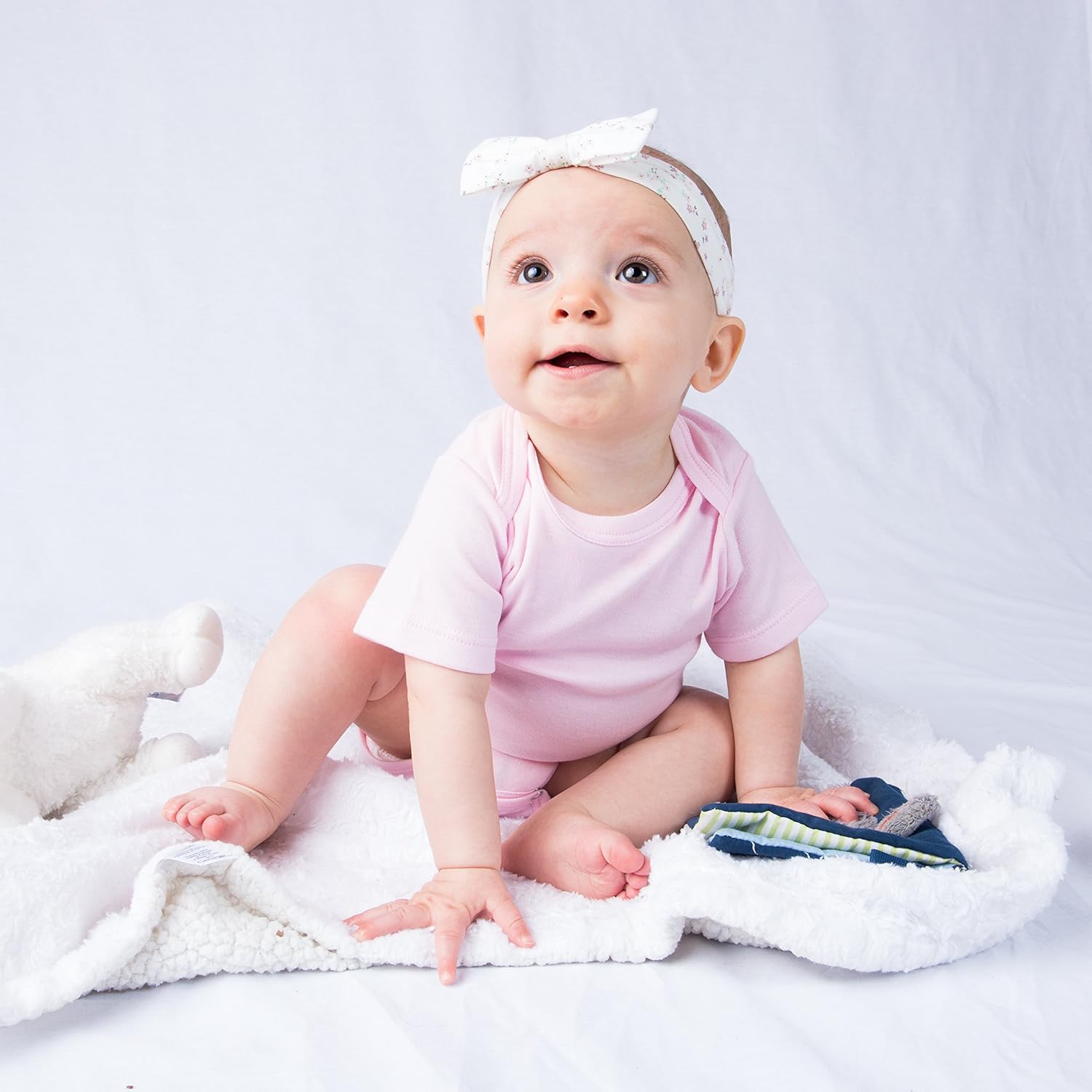 Laughing Giraffe Baby Blank Short Sleeve Unisex One Piece Bodysuit (6-12 Months, Pink) - Image 4