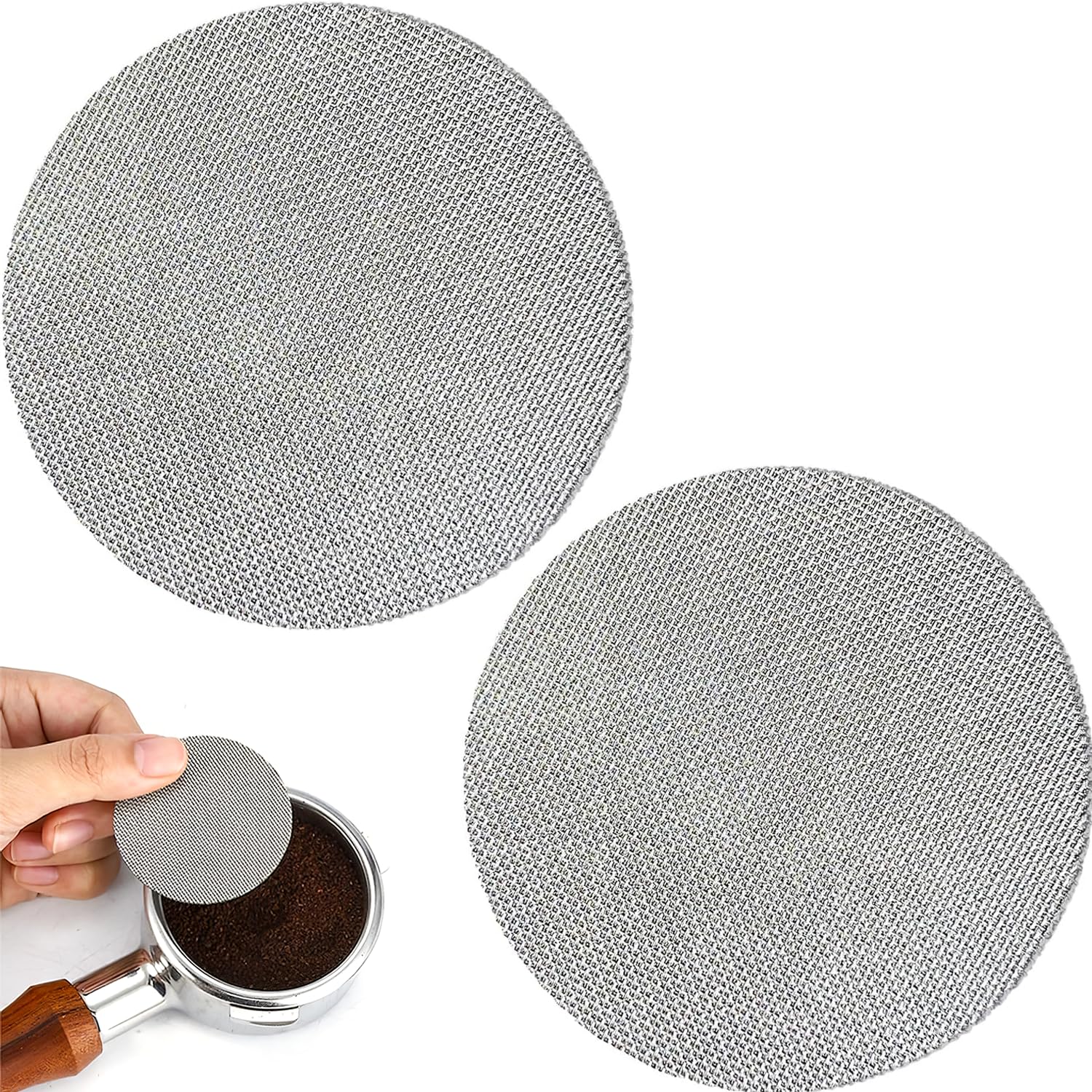 51mm Reusable Espresso Puck Screen Filter 2-Pack (1.0mm & 1.7mm Thickness) Even Water Distribution | Stainless Steel Durable | Reusable & Easy Clean | Barista Grade-image-9