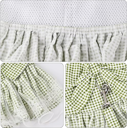 Miniatura 4 de Vestido para perro, lindo vestido con lazo, arnés y correa, ropa para caminar para perros, faldas, ropa para mascotas para perros pequeños, niñas,