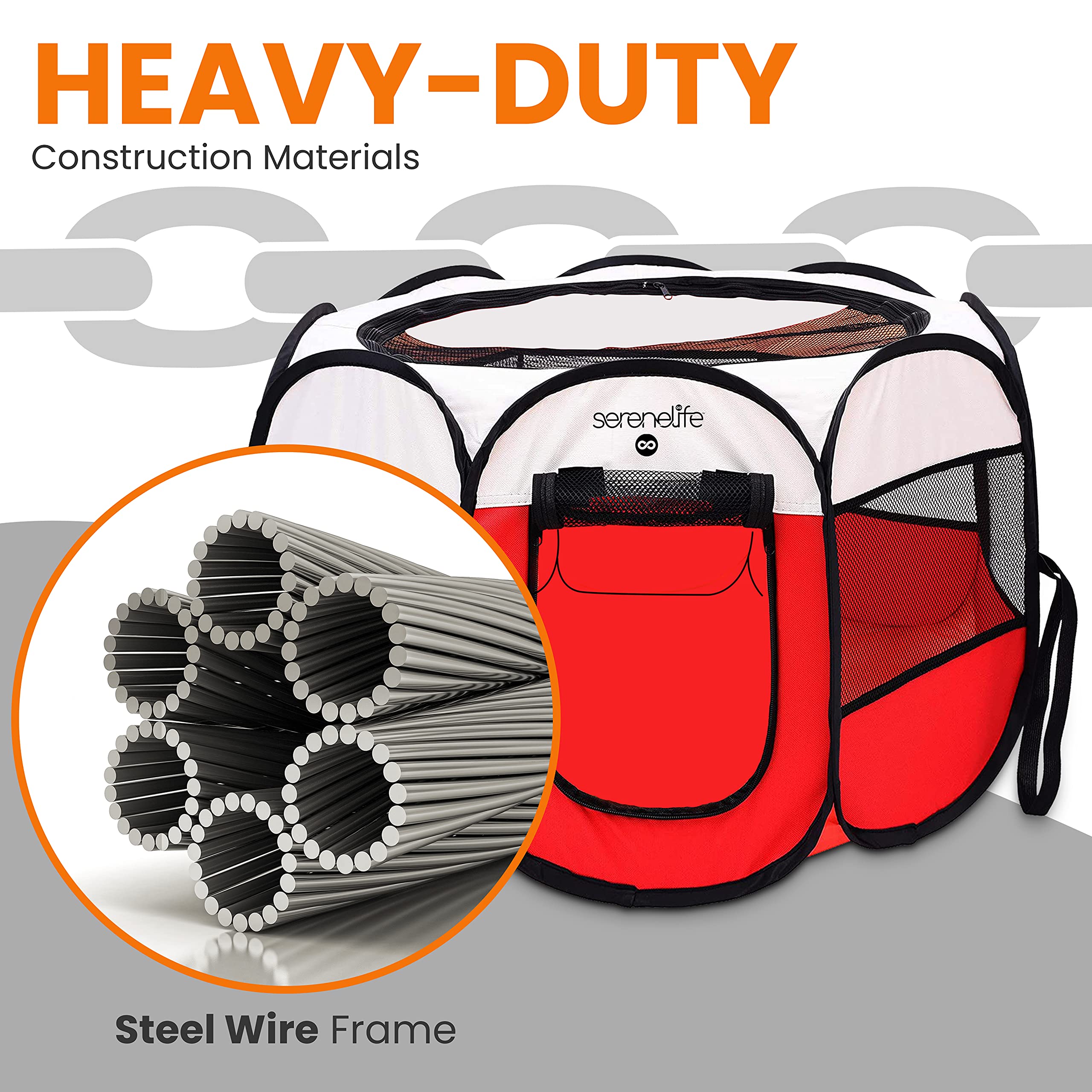 Tienda De Campaña Plegable Para Mascotas, Cercado Portátil Para Perros Y Gatos, 8 Paneles, Casa De Malla, Parque Para Perros, Gatos, Conejos Y Animales Pequeños En Interiores Y Exteriores, 68 X 45