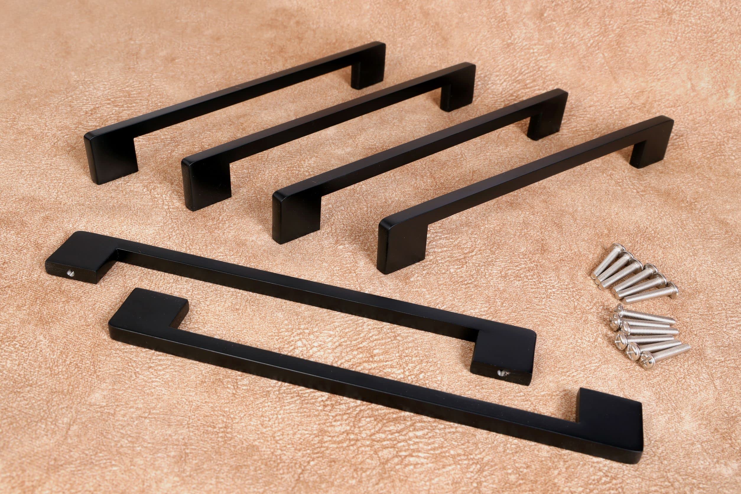 Amar Enterprise Stainless Steel 12 Inches Kitchen Cabinet & Drawer Handles, Dark Matt Black Handles,Long Wardrobe Handles, Furniture & Door Pull Handles, Pack of 6 Pieces 3