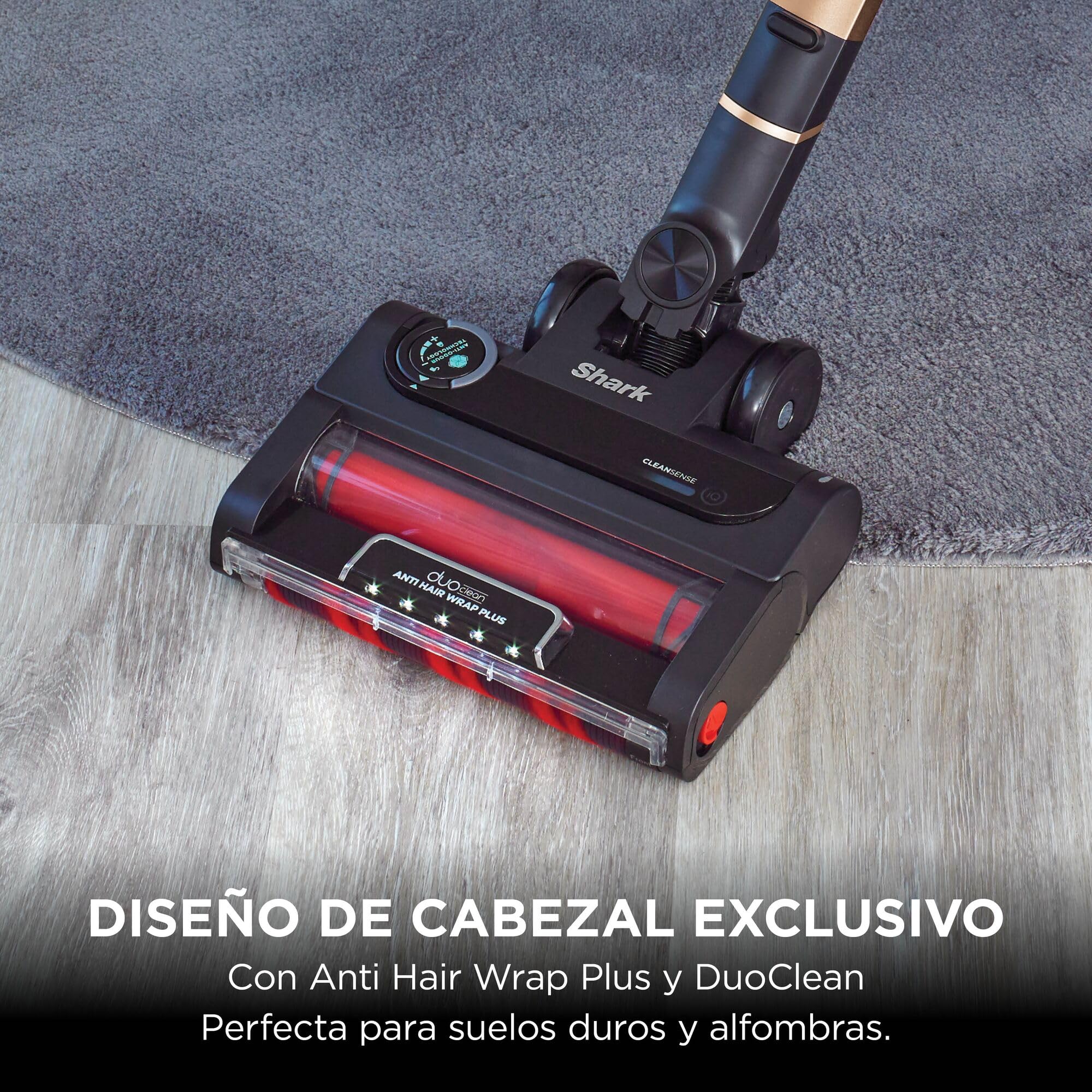 Shark Stratos Aspiradora sin Cable - Hasta 60 Minutos de Autonomía con Clean Sense IQ y Anti Hair Wrap - Incluye Kit de Limpieza para Coche - Cobre, IZ400EUTBK