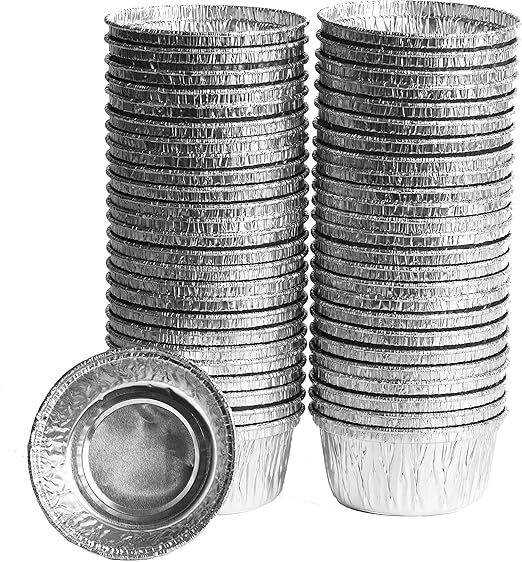 EHOMEA2Z Disposable Ramekins, Foil Baking Cups 4 oz Heavy
