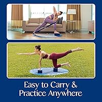 Vista 7 de Tumaz Non-Slip Yoga Blocks 2-Pack - High Density/Lightweight EVA Foam & Natural Cork for Stability, Premium Set with E-Book Included