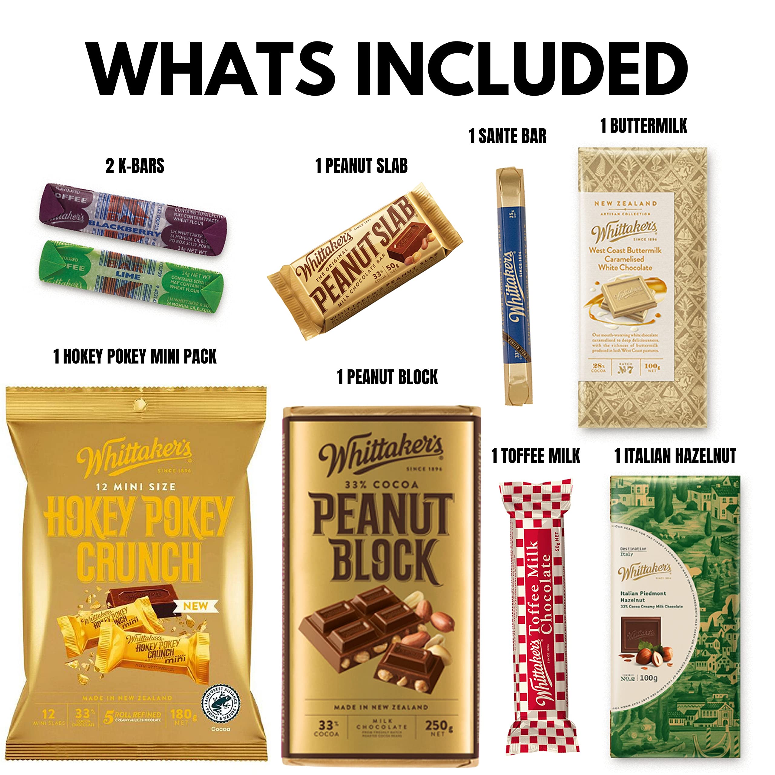 Buy KiwiGrub Whittaker's Favourite Chocolate New Zealand Gift Basket