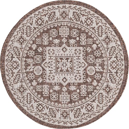 Miniatura 119 de Rugs.com Outdoor Aztec Collection Alfombra – 4 x 6 pies alfombra de tejido plano gris carbón perfecta para salas de estar, grandes comedores, planos