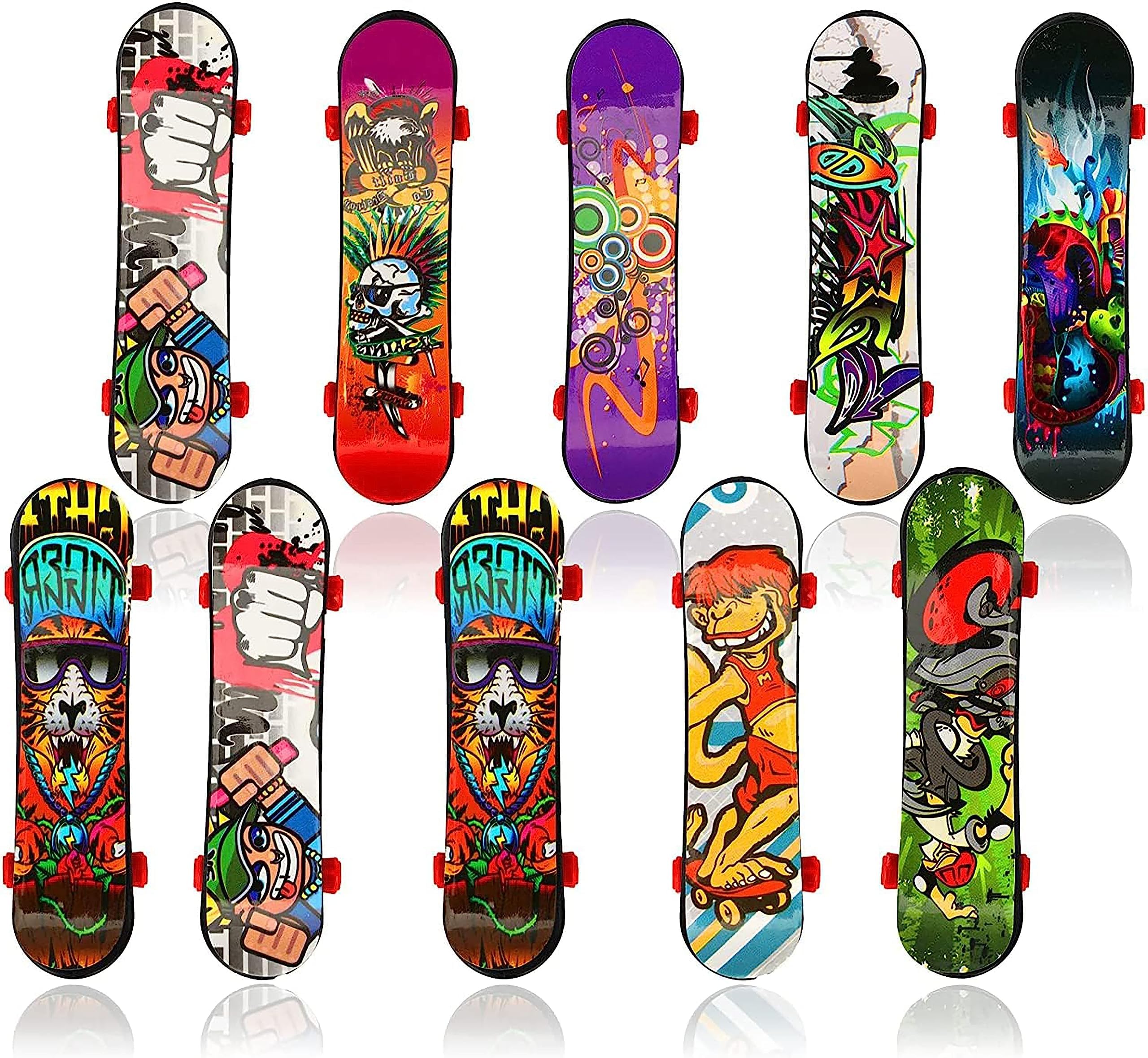 ALMEKAQUZ Finger Skateboard,Skate Toy Mini Skateboard,Radom Patterns Mini Fingerboard,Fingerboard Skateboard,Tabletop Freestyle Skate Game Fingerboard(20Pcs)