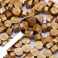 Vista 2 de Yoption Cuentas metálicas de cera de sellado de oro antiguo, kit de 150 cuentas de sello de cera para sello de cera, cuentas de sello de cera Dorado