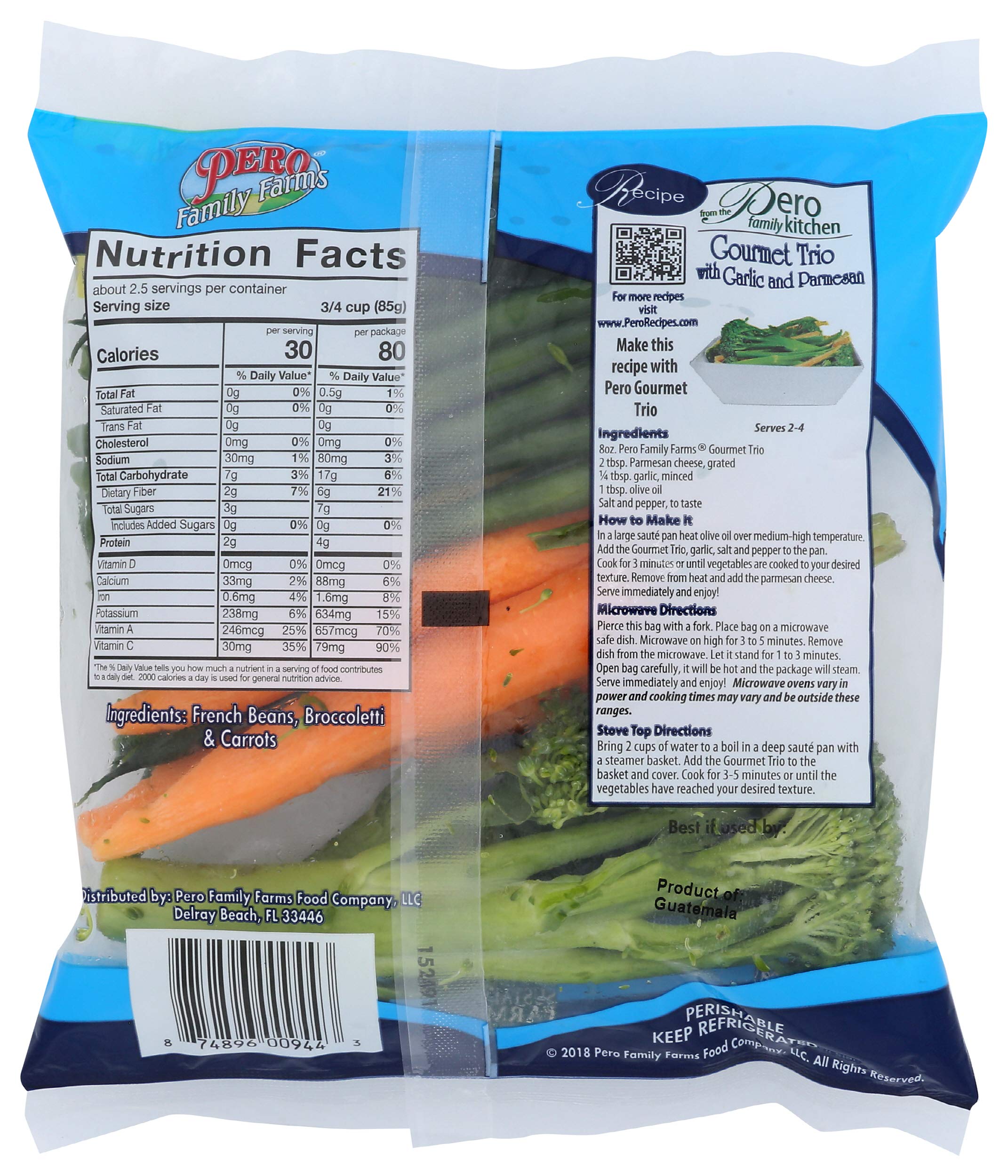 Vegetable Mix Vegetable Gourmet Trio Conventional, 8 Ounce