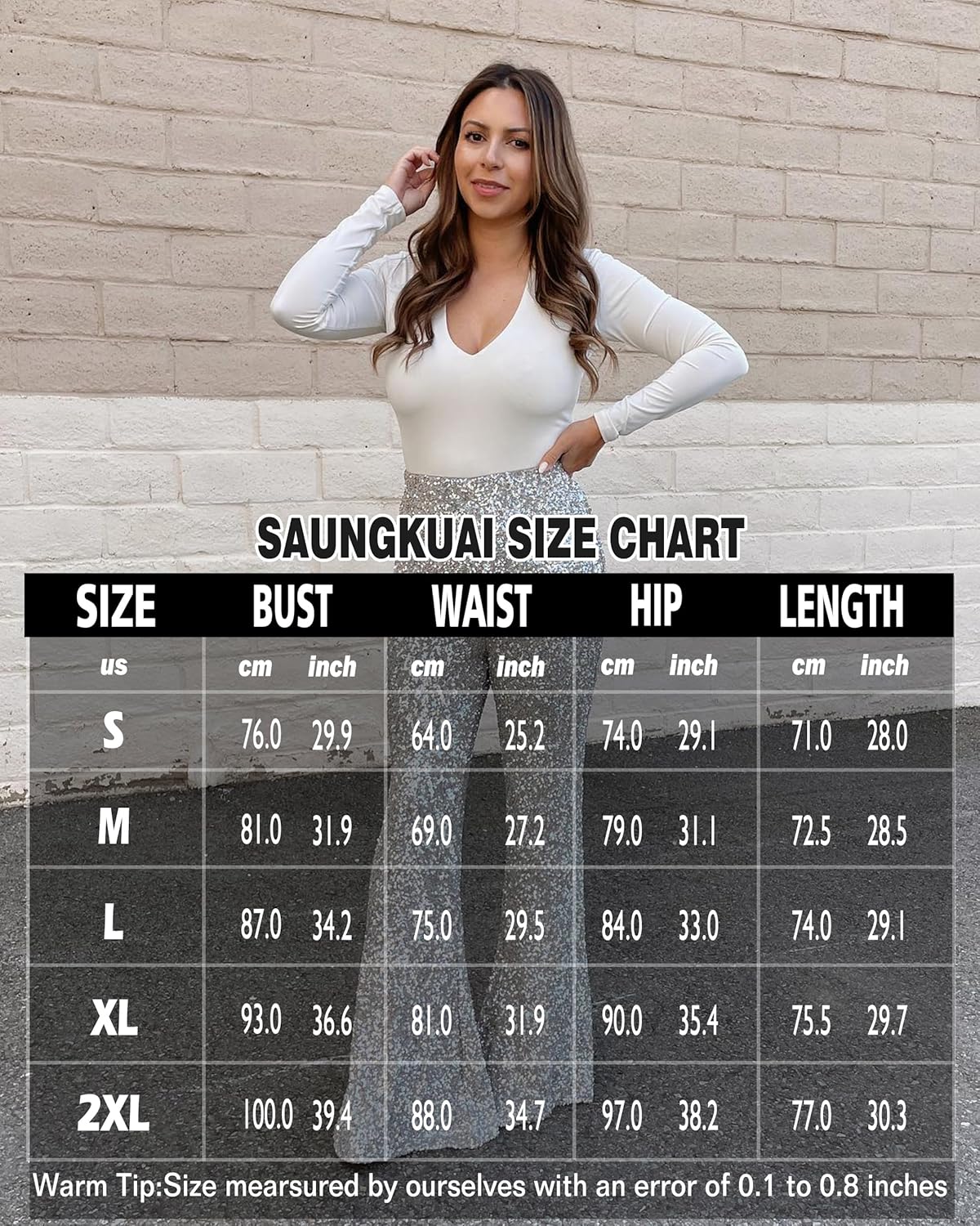 SAUNGKUAI Women's Plunge Deep V Neck Long Sleeve Bodysuit Double Lined Thong Body Suit Shirt Tops - Image 2