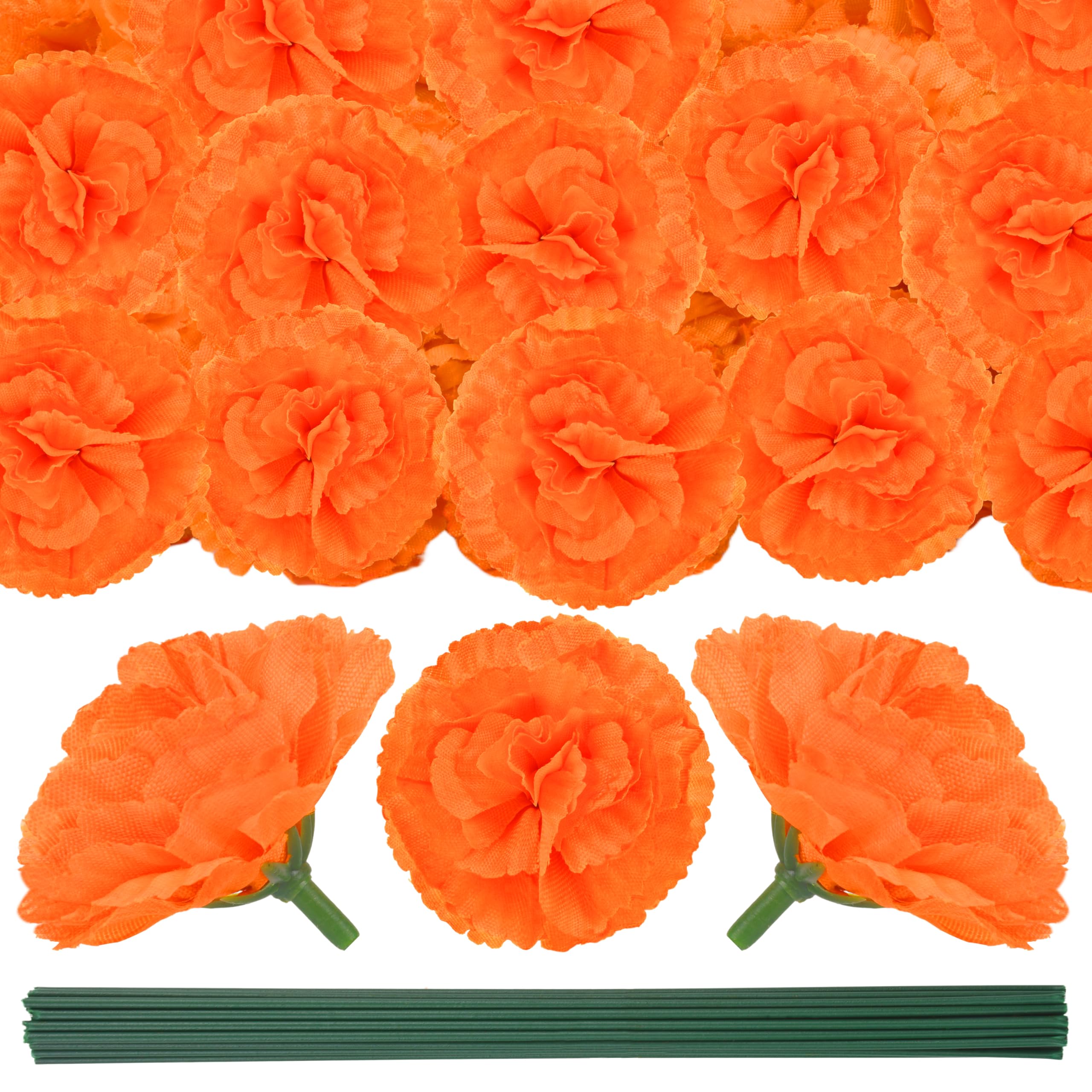 Palonu 60 pcs Marigold Flowers Heads Bulk