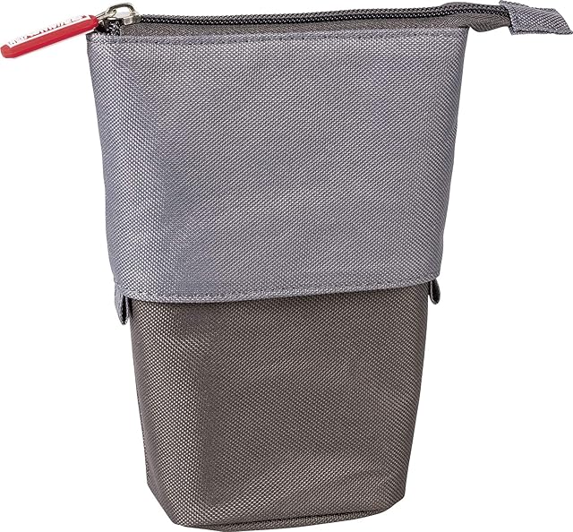Brunnen 104903080 etui i pojemnik na długopisy 18 x 8 cm, po złożeniu 12 cm, szare