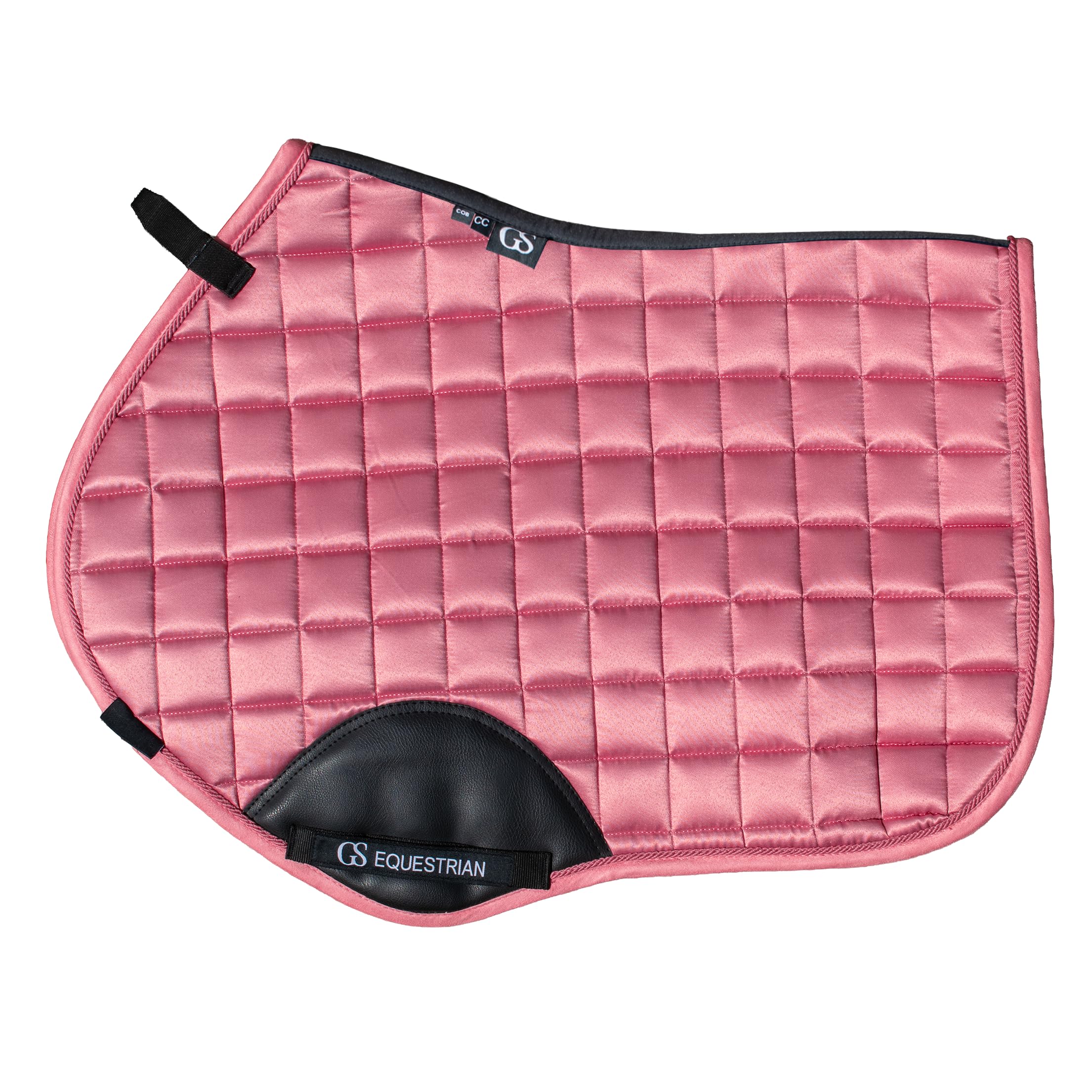GS Equestrian & Country Revella Satin Close Contact Saddle Pad – High Wither & Swept-Back Fit for Forward-Cut Saddles, Breathable Lining, Secure D-Ring Tabs (Dusty Rose, Full)