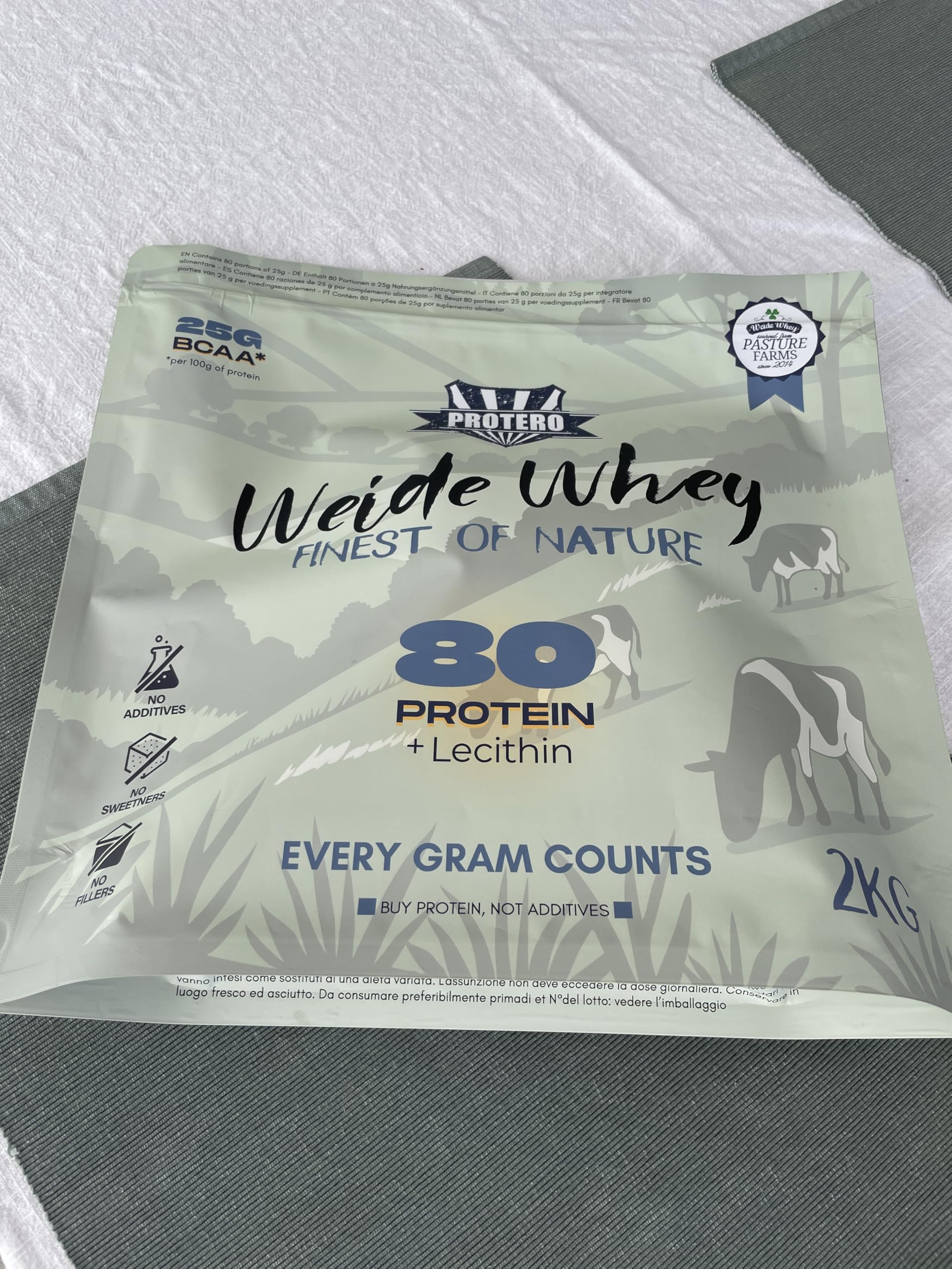 Protero Weide Whey Proteína 80 | Proteína de leche de pasto neutra (2 kg)