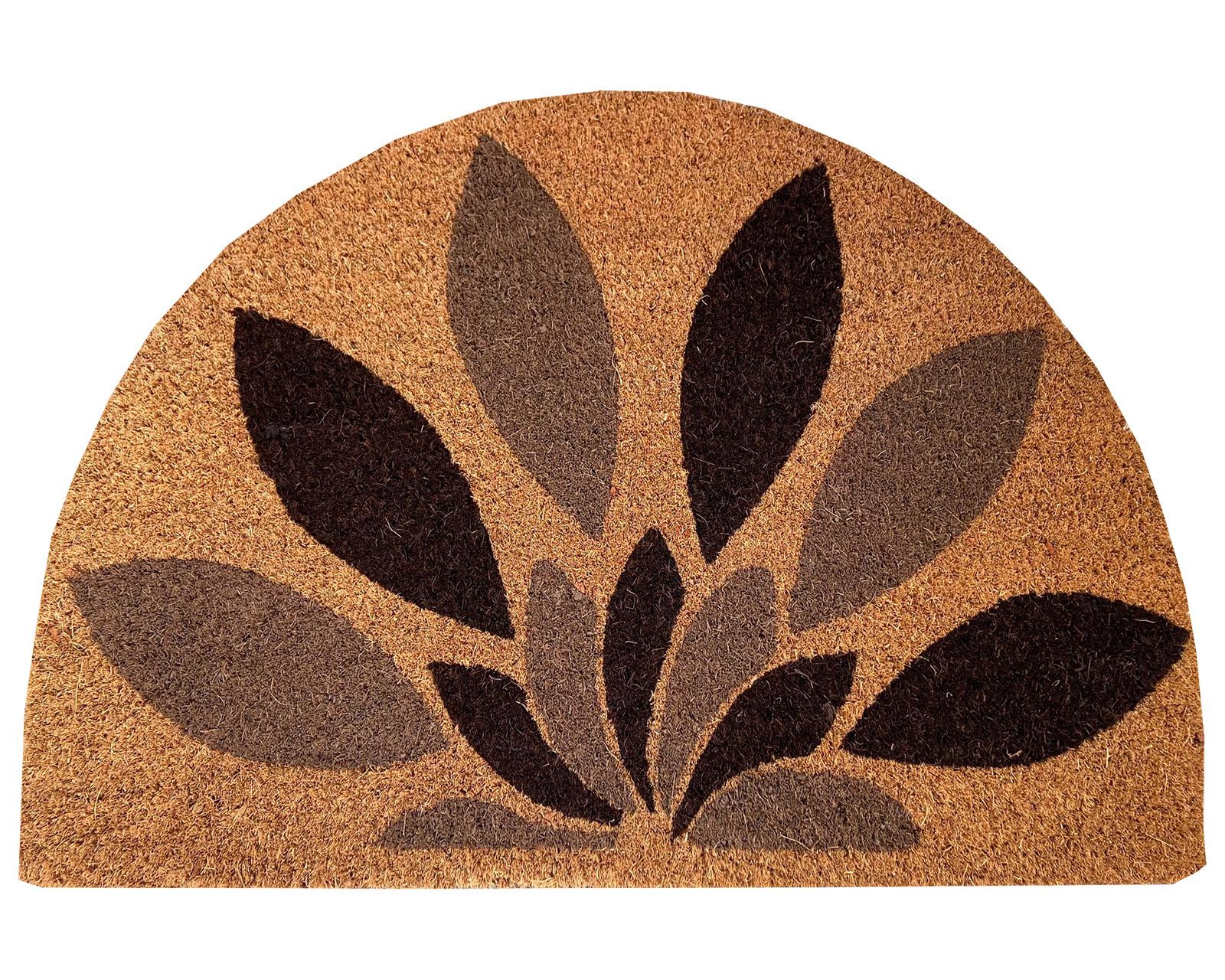 Felpudo Entrada de Coco Grande para Casa, Piso 60x40cm - Felpudo Antideslizante Semicircular Puerta Bonito para Interior, Exterior - Alfombrilla Entrada Gruesa y Resistente Ojales