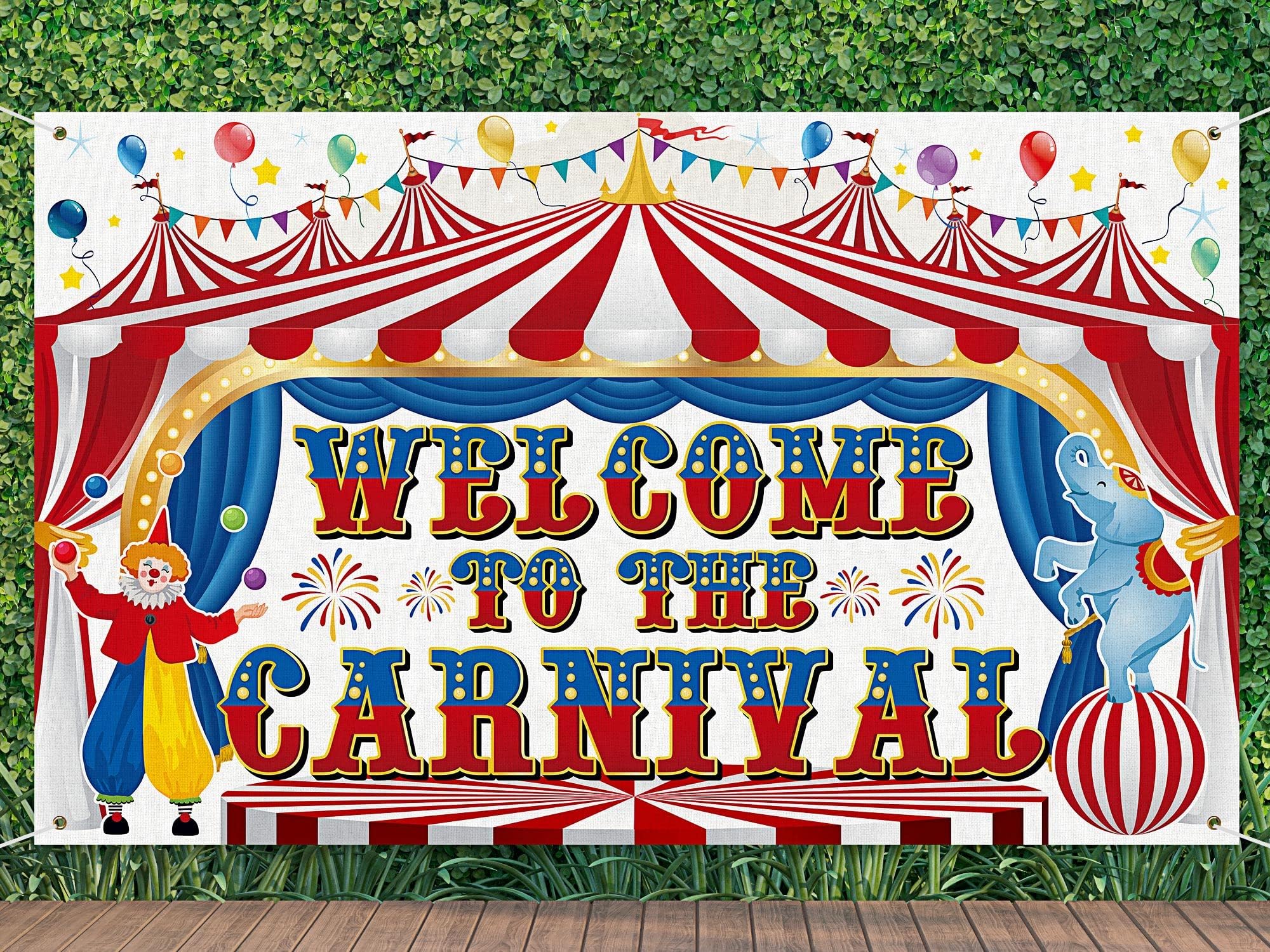 Remagr Large Circus Carnival Backdrop 71 x 43 Inch Welcome to the Carnival Banner Backdrop Photo Background for Carnival Circus Theme Party Decorations Birthday Party Supplies Photo Props