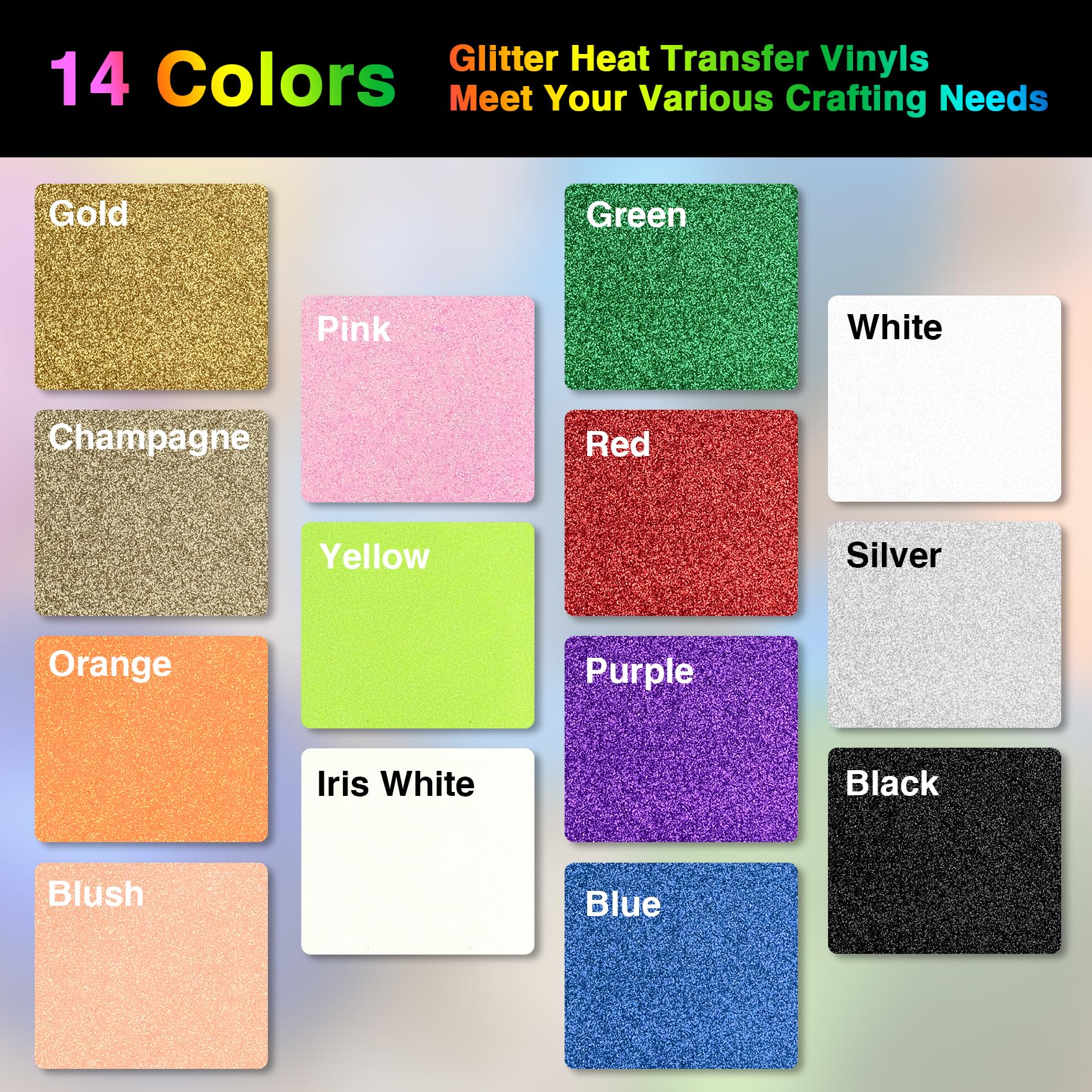 WOOGLITTER Purple Glitter HTV Roll - 12" X 5 Ft Heat Transfer Vinyl For Cricut, T-Shirts, Crafts