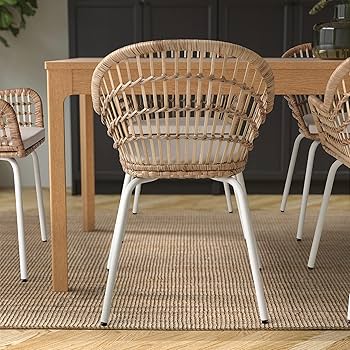 IKEA Norna/NILSOVE チェア パッド付き NILSOVE / NORNA chair with chair pad rattan white/Laila