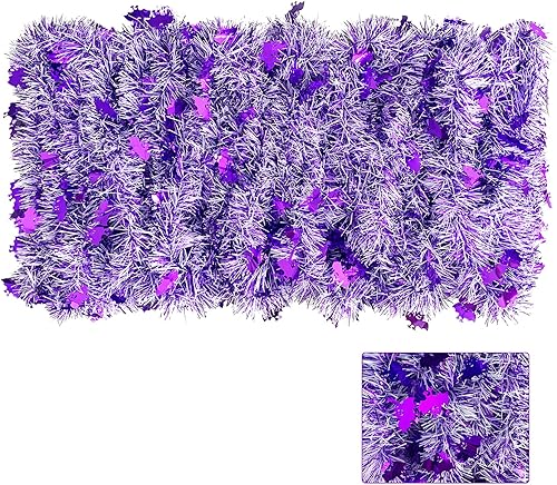 Guirnalda de oropel de 42 pies para el día de San Valentín, decoración del día de San Valentín, guirnalda colgante de oropel rosa brillante y rojo