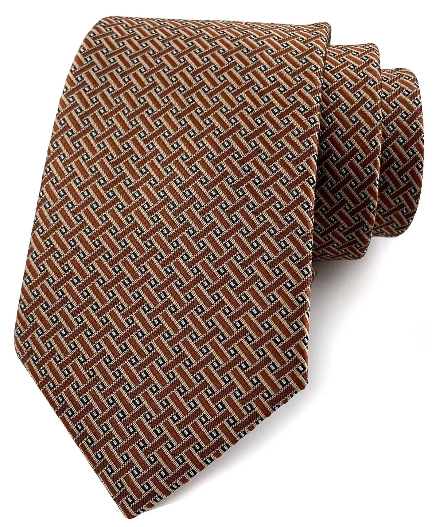 secdtie Men's Gingham Striped Ties Formal Business Designer Wedding Groomsmen Neckties 3.15"-picture-29