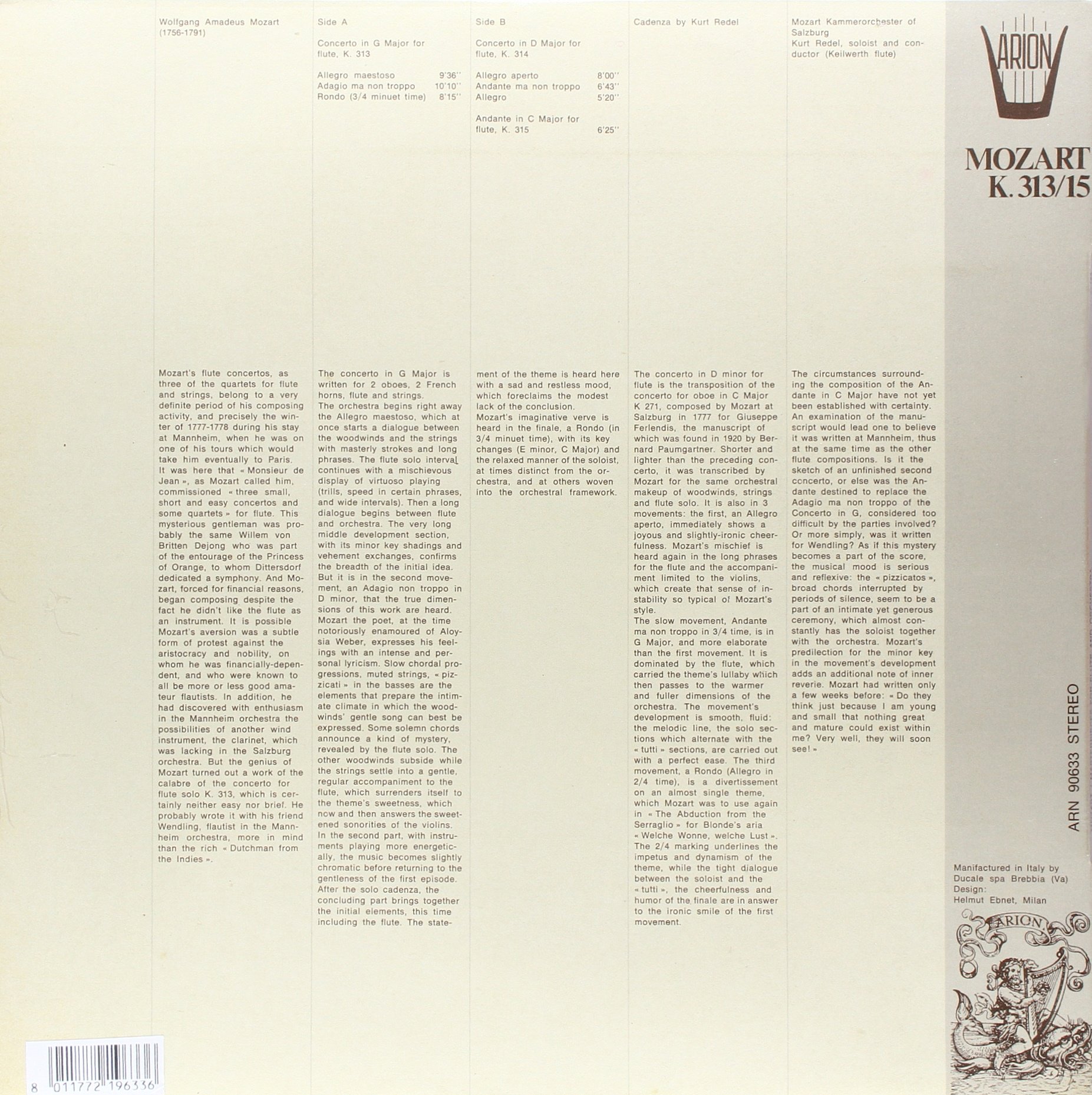 Masterpieces For Flute & Orchestra: K 31