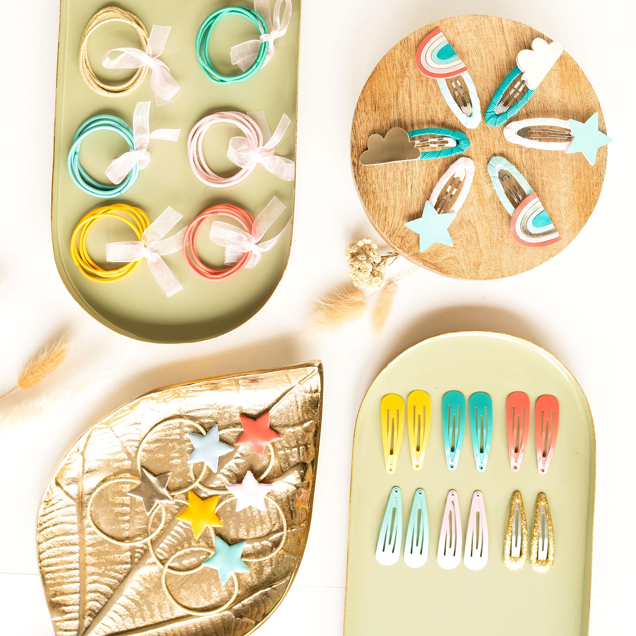 Papierdrachen Special 48 Hair Clips and Hair Bobbles in Many Colours, Durable and Robust - Image 3