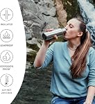 Bambaw Insulated Water Bottle 24oz, Stainless Steel Water Bottles for School, Gym & Sport, Fits in Cup Holder, Leak-Proof, Wide Mouth for Easy Cleaning (Silver)