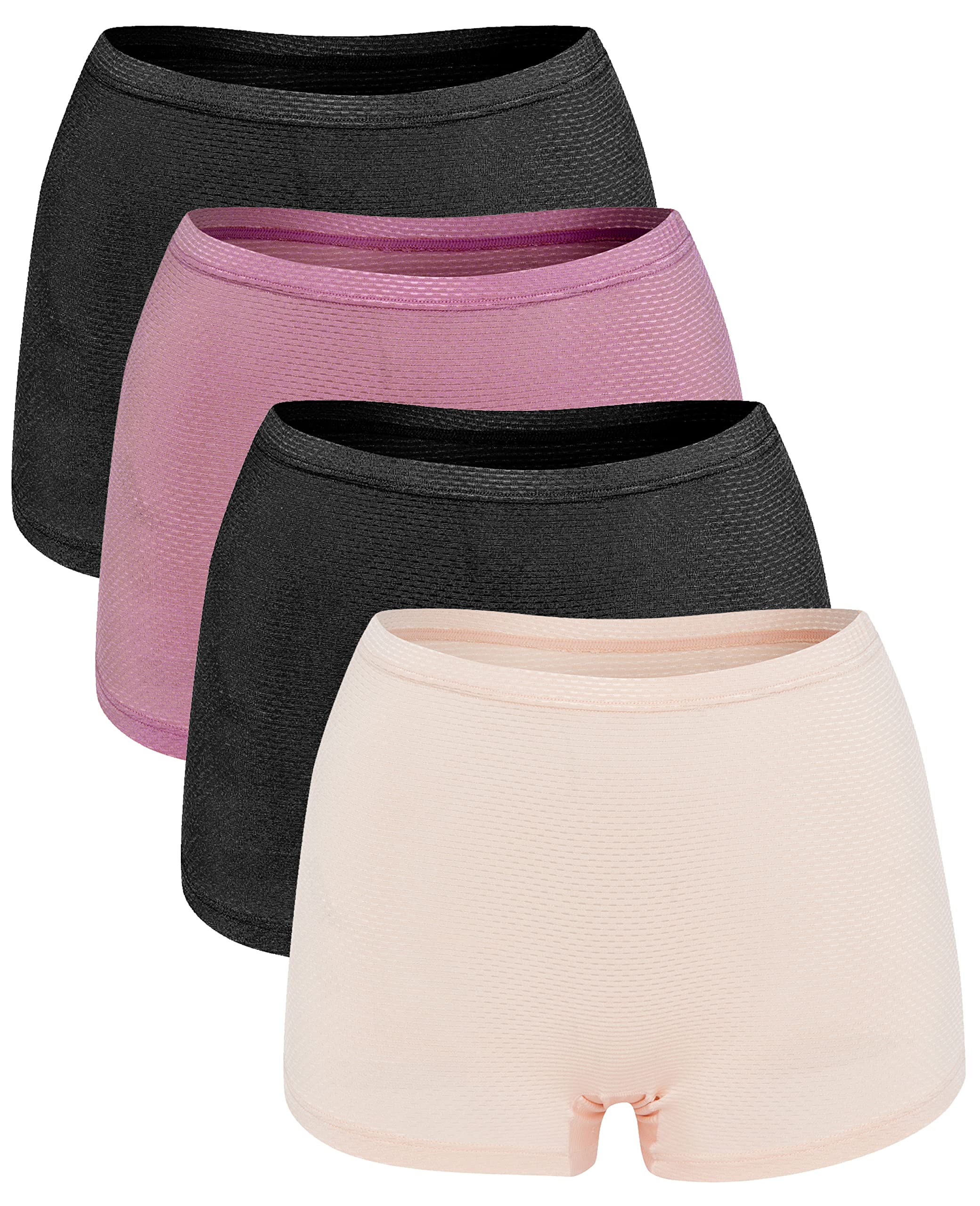 Sponsored Ad - Plus Size Breathable Womens Underwear 4 Pack Boyshort Boxer Brief Panties