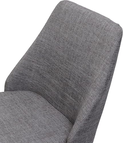 Miniatura 4 de Christopher Knight Home Marlee Mid-Century - Sillas de comedor de tela con patas de madera de nogal oscuro, juego de 2 piezas, gris claro