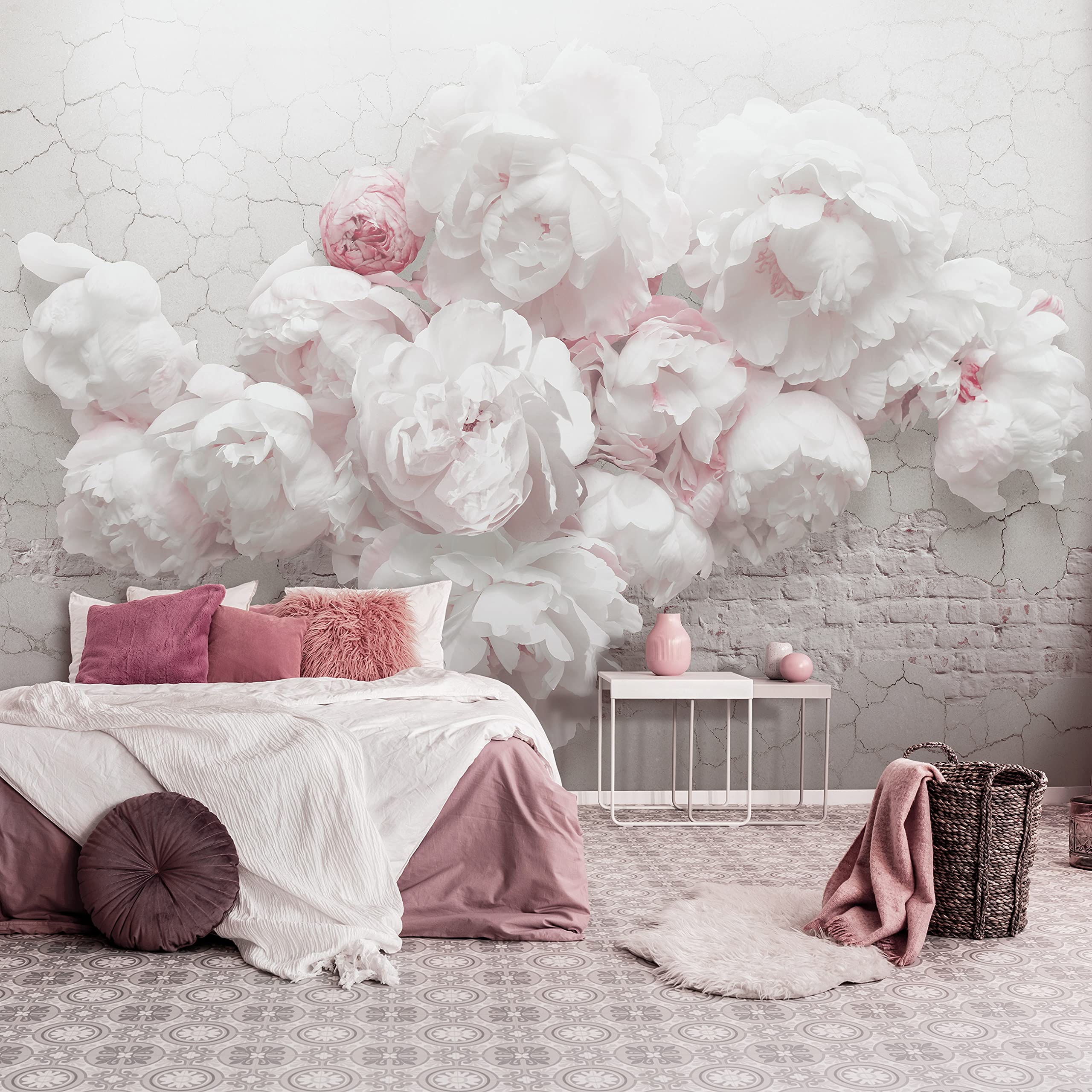 WallArena Vlies Fototapete, Blumen, 312x219cm | Fototapeten - Tapeten - für Wohnzimmer Schlafzimmer - Vliestapete Wandtapete Tapete 3D Effekt- inkl. Kleister