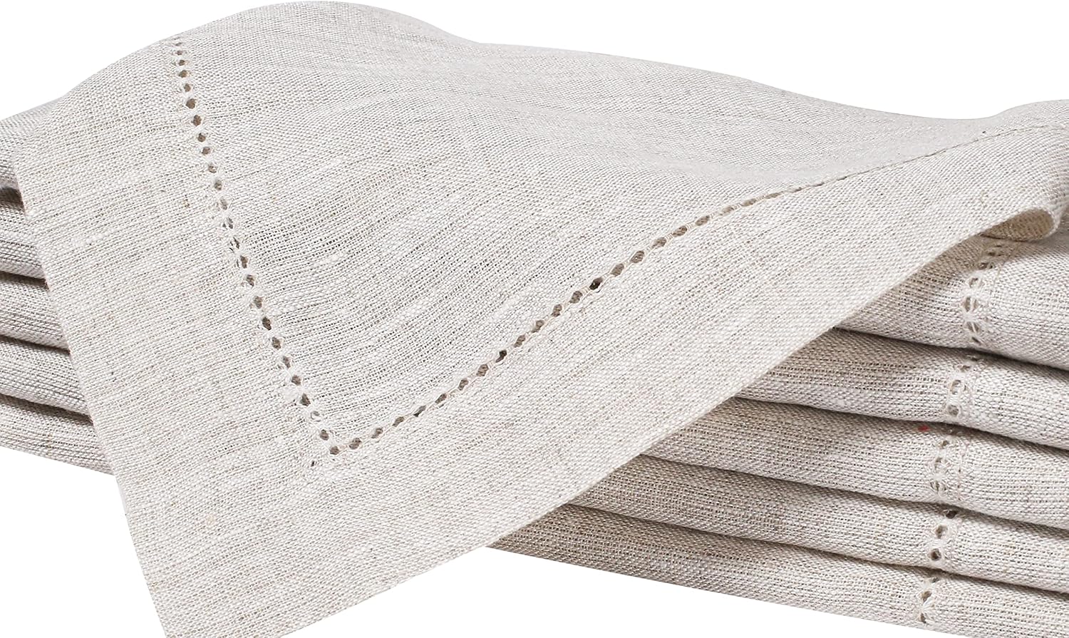 100 Linen Dinner Napkins with Hemstitched 16x16 inch