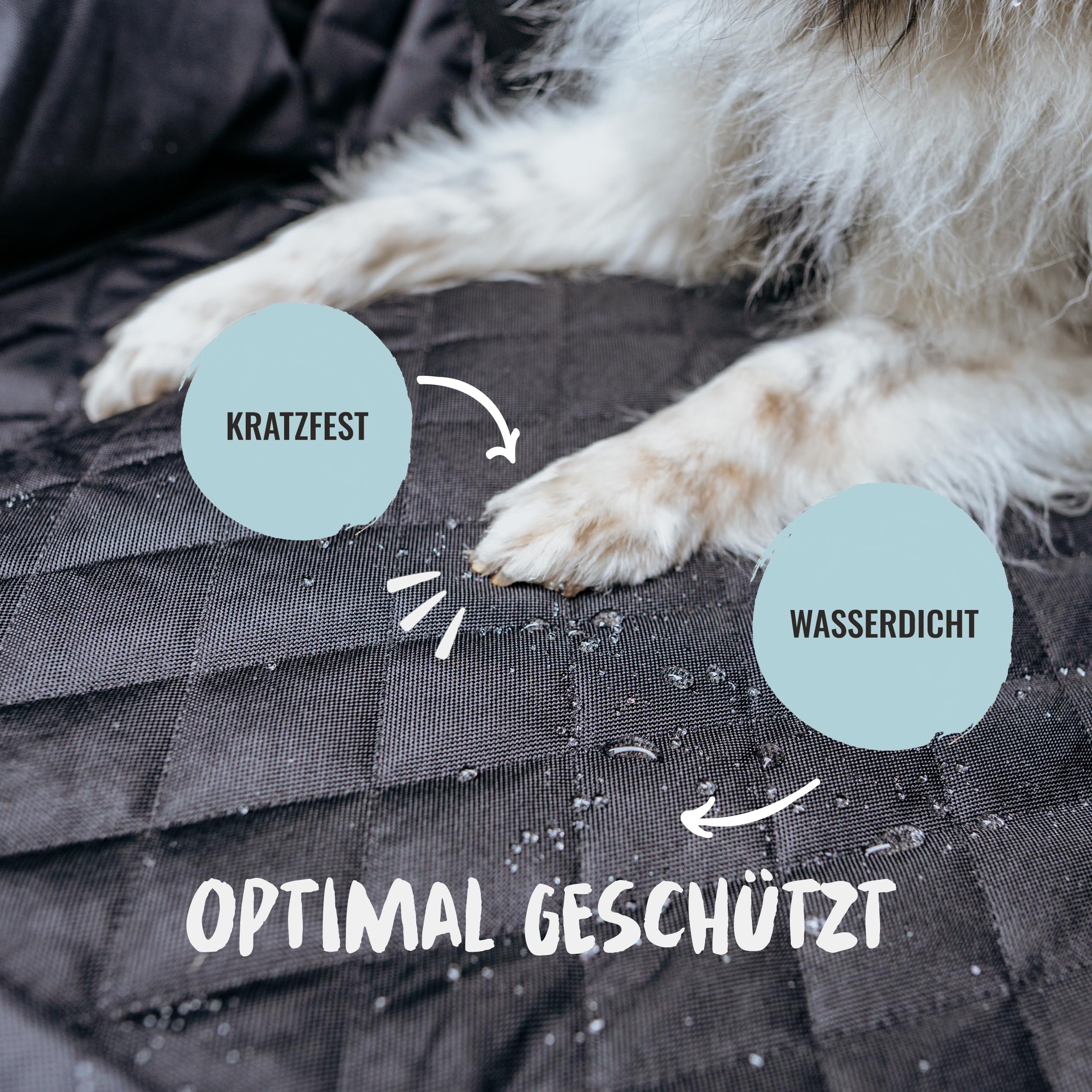 Rudelkönig Hundedecke Auto Rückbank - Wasserabweisende Autodecke für Hunde mit Seitenschutz und Sichtfenster - Kratzfeste Autoschondecke Hund Rücksitz