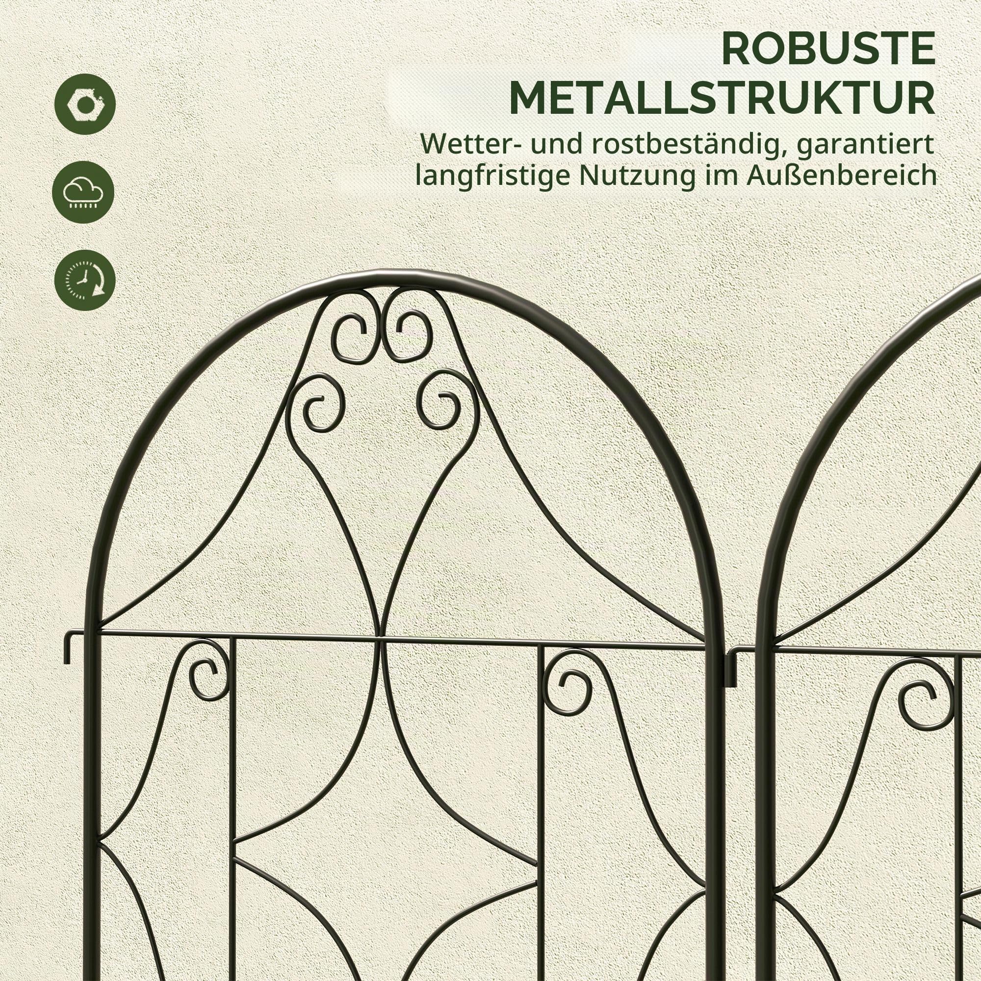 Outsunny Rankgitter Metall 2er Set zum Stecken rostfrei 50x150 cm Schwarz | Rankhilfe für Kletterpflanzen, Garten Spalier, für Zimmerpflanzen, Pflanzenspalier, für Tomaten Gemüse Blumen