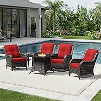 Vista 40 de Joyside Silla mecedora giratoria para exteriores para patio, mecedora de mimbre para exteriores con cojines de tela de olefina adecuada para porche