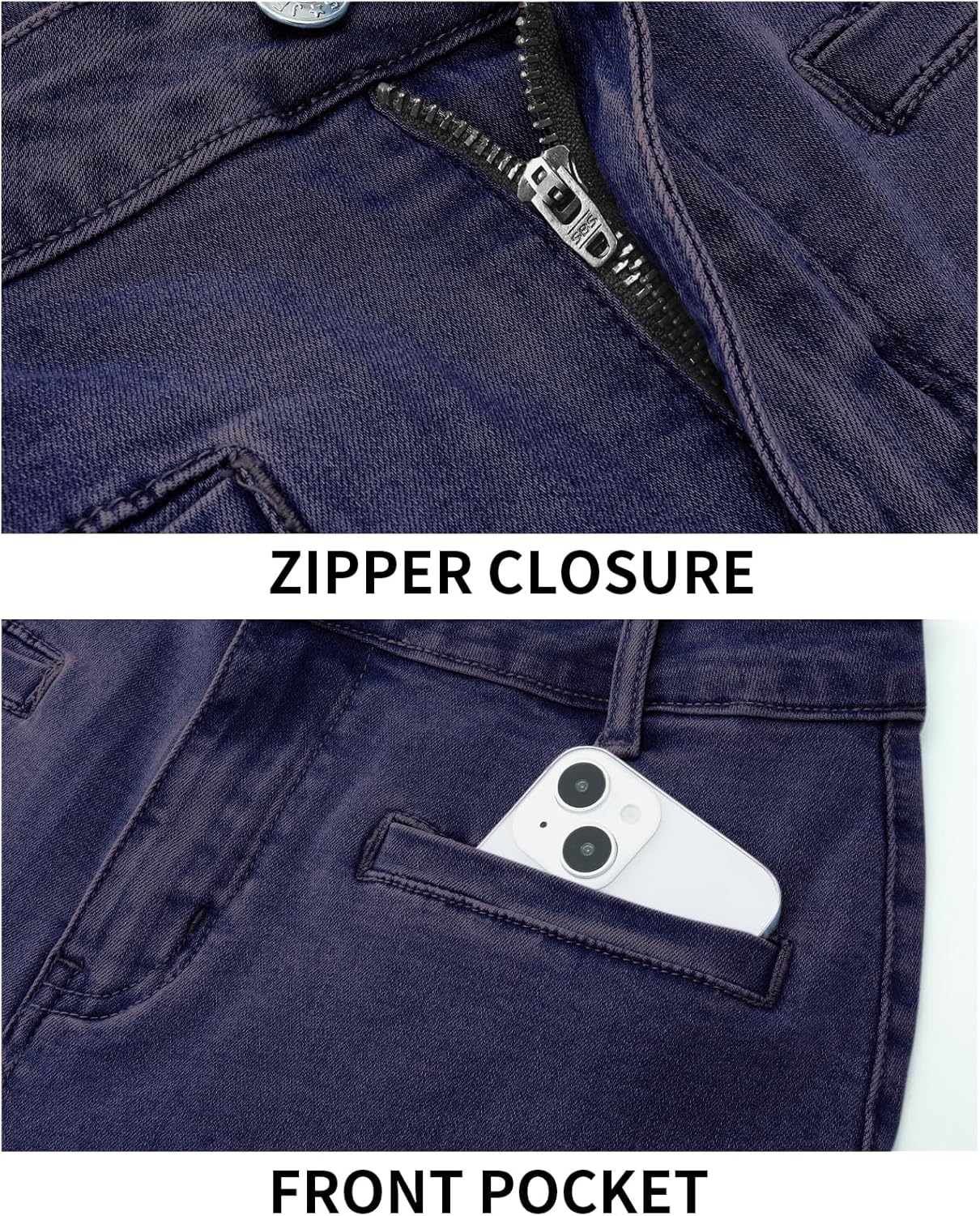 SEASUM Front Pockets Bell Bottom Jeans for Women 90s Mid Waisted Flare Bootcut Stretchy 2025 Y2K Trendy Denim Pants - Image 6