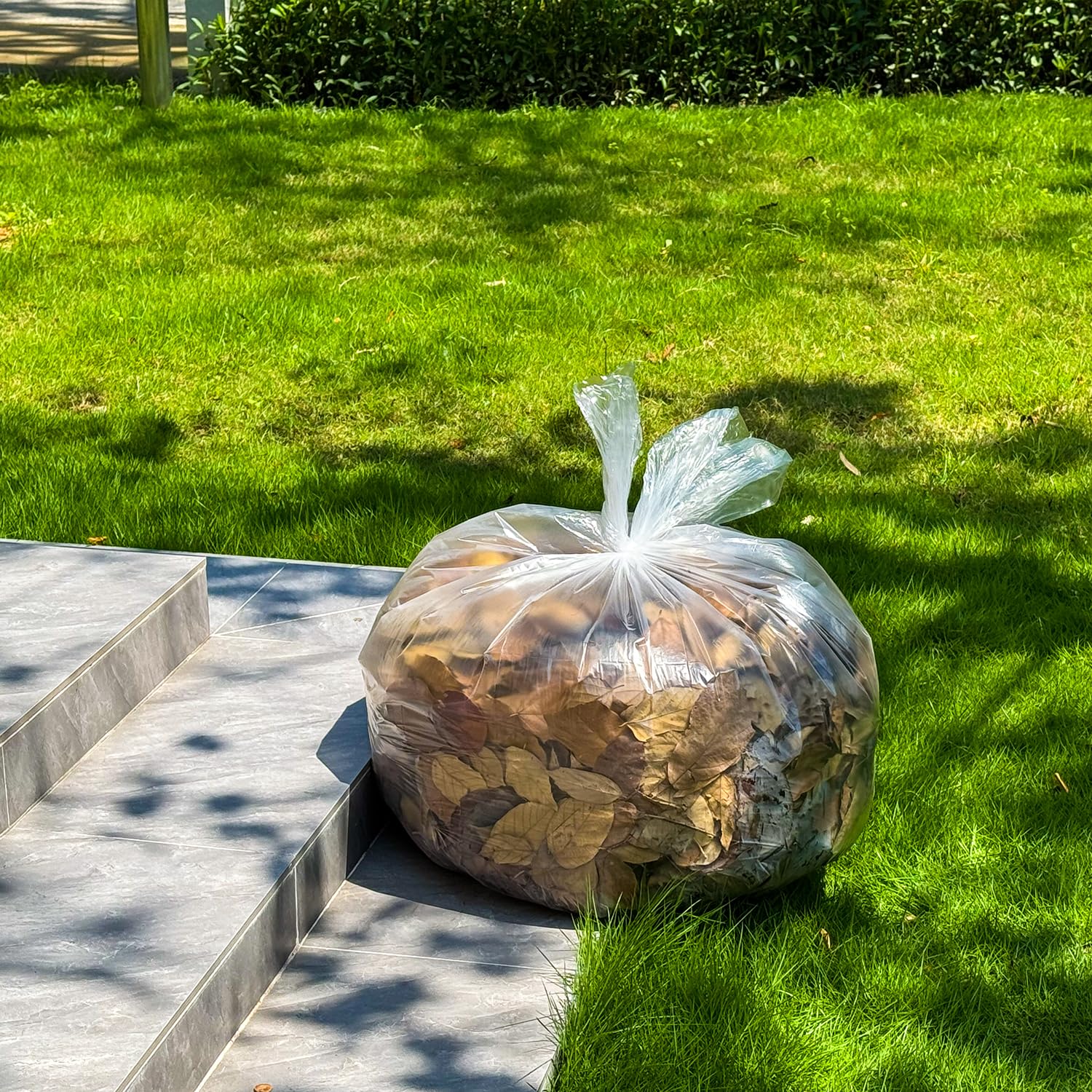 Bolsas de basura de alta densidad, 500 unidades, 30 x 37 pulgadas, transparentes para baño, oficina, reciclaje, uso comercial e industrial