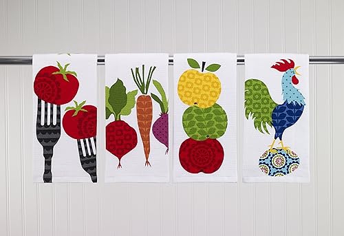 Miniatura 7 de T-fal Textiles Toalla de cocina de algodón tejido con estampado de doble cara, 16 x 26 pulgadas, estampado de tenedor