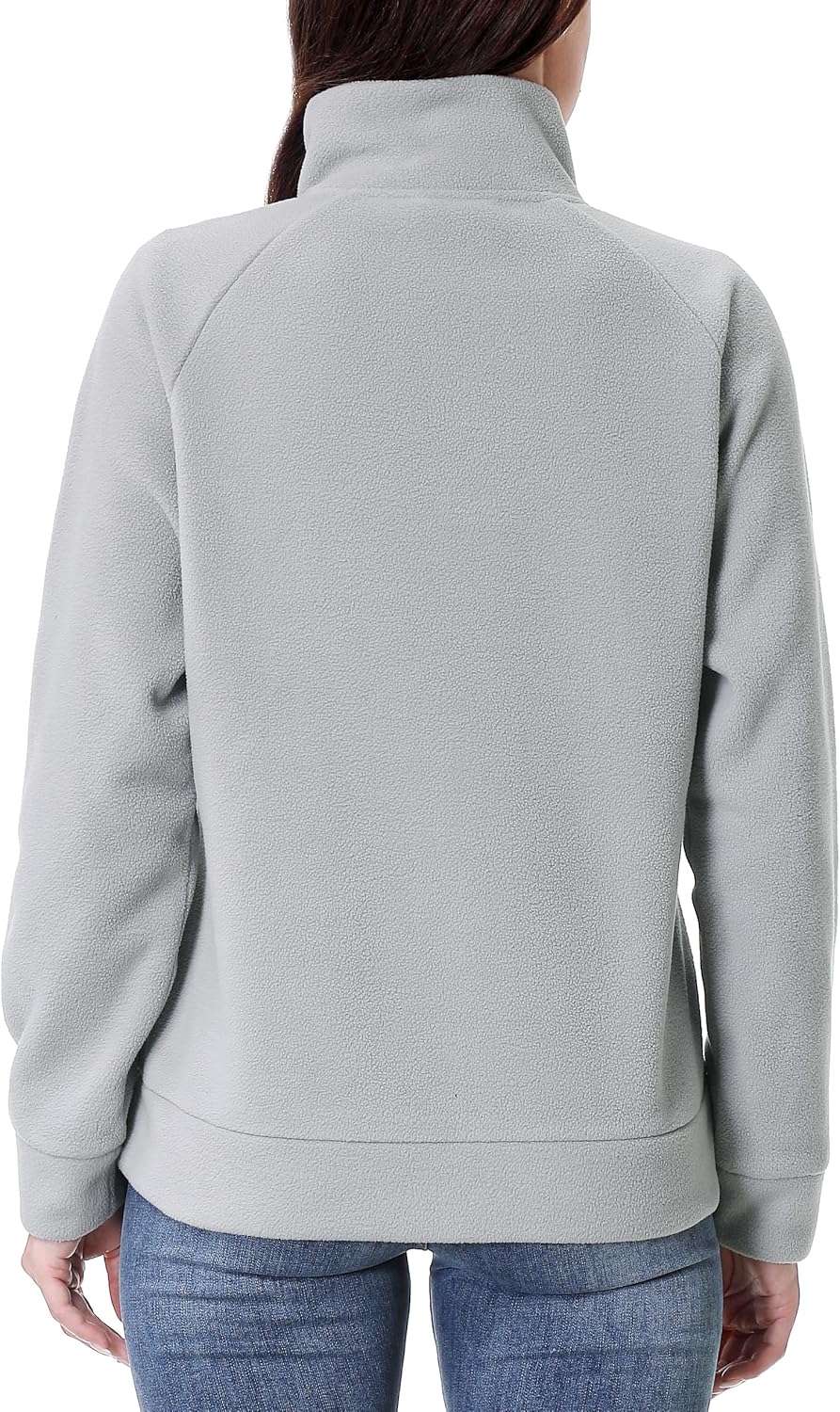 GIMECEN Women's Soft Polar Fleece Pullover Quarter-Zip Sweatshirt Long Sleeve Sweater Jacket Casual Fall Outerwear - Image 2