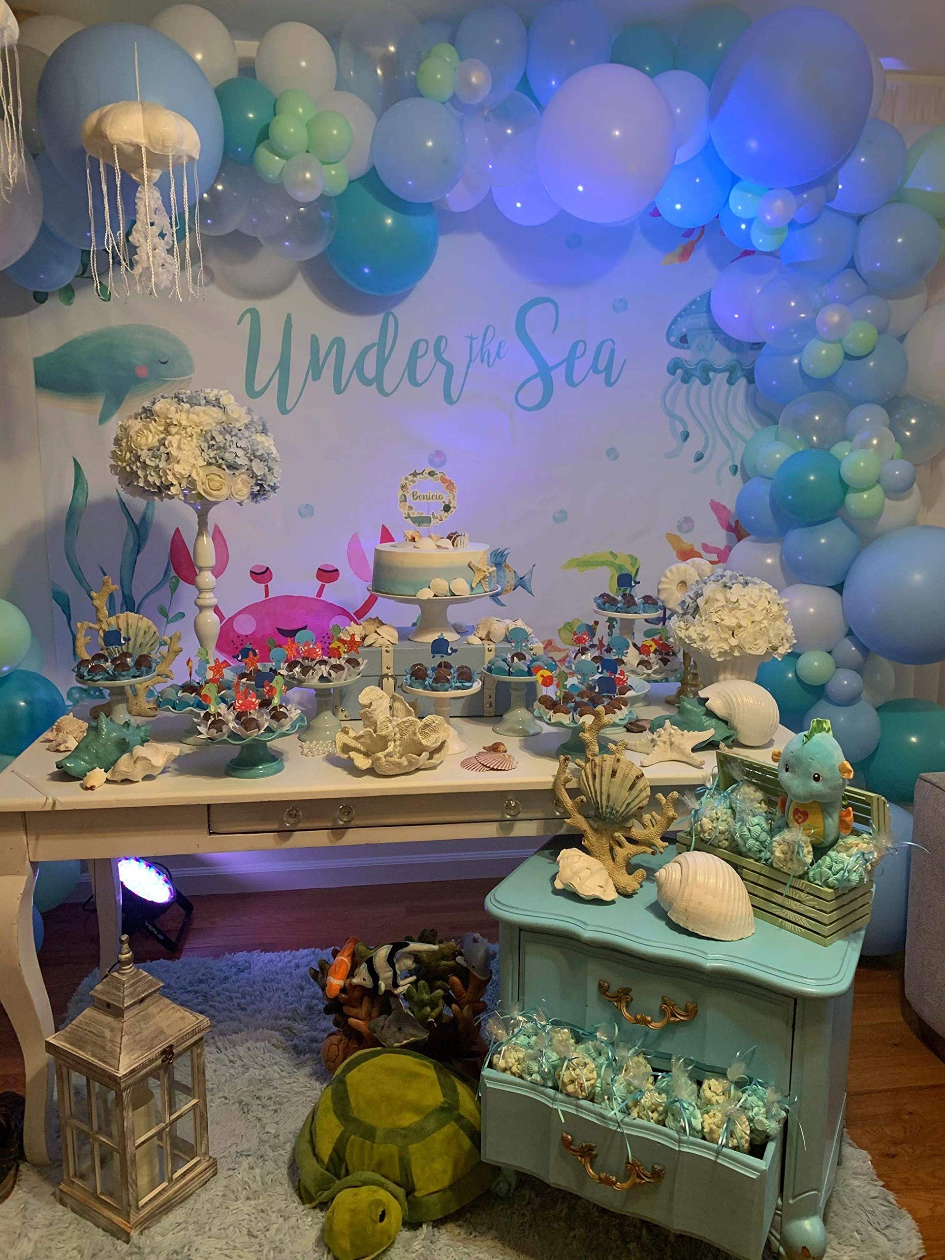 Unterwasser-Banner Meerjungfrau Geburtstagsschild – Goldene Glitzer-Deko Für Babyshower, Kinderparty & Neutrale Themen