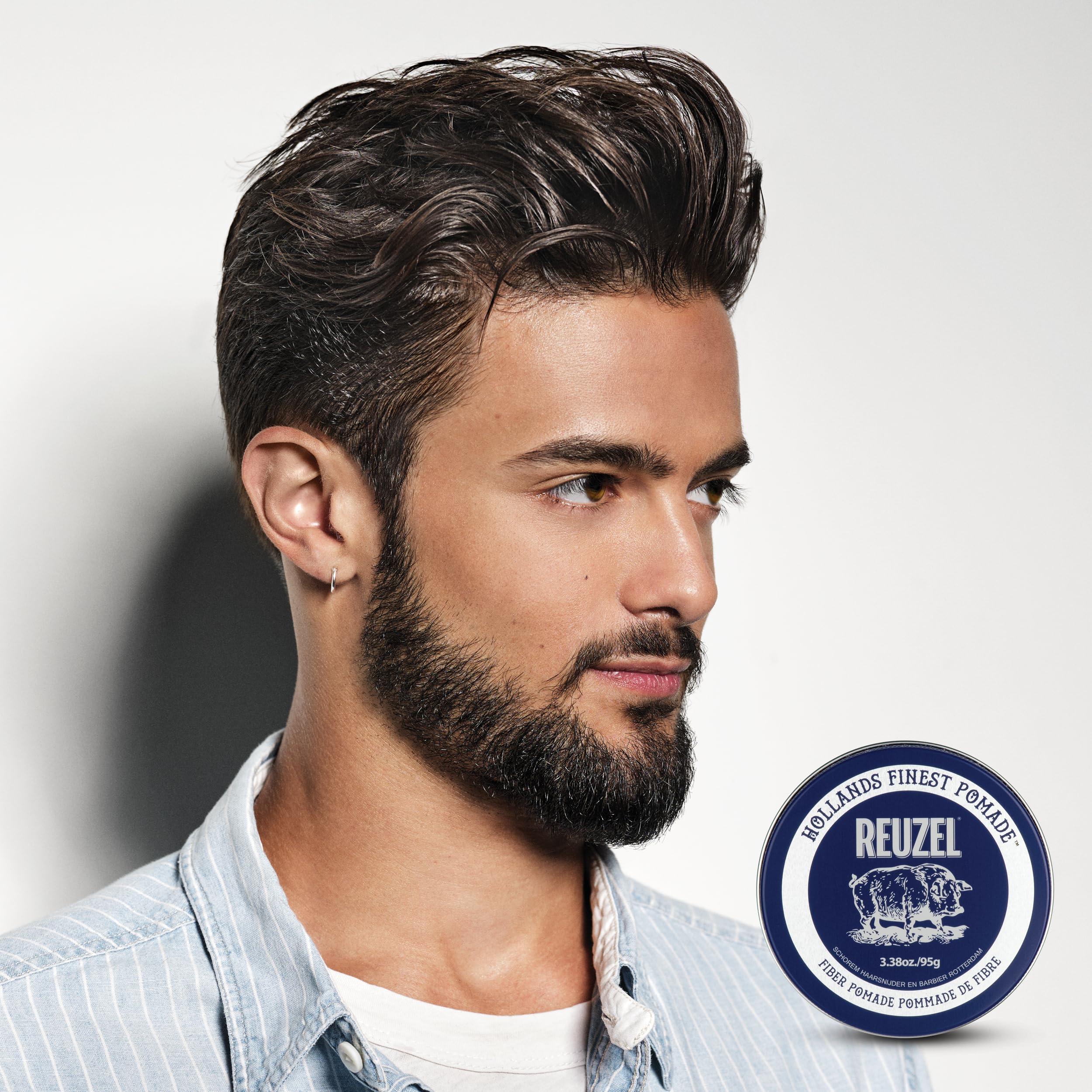 Reuzel 2026 Road Trip, pommade fibre, pommade à faible brillance, tenue ferme pour un look texturé et plus volumineux, facile à recoiffer, 95g + format voyage gratuit 35g